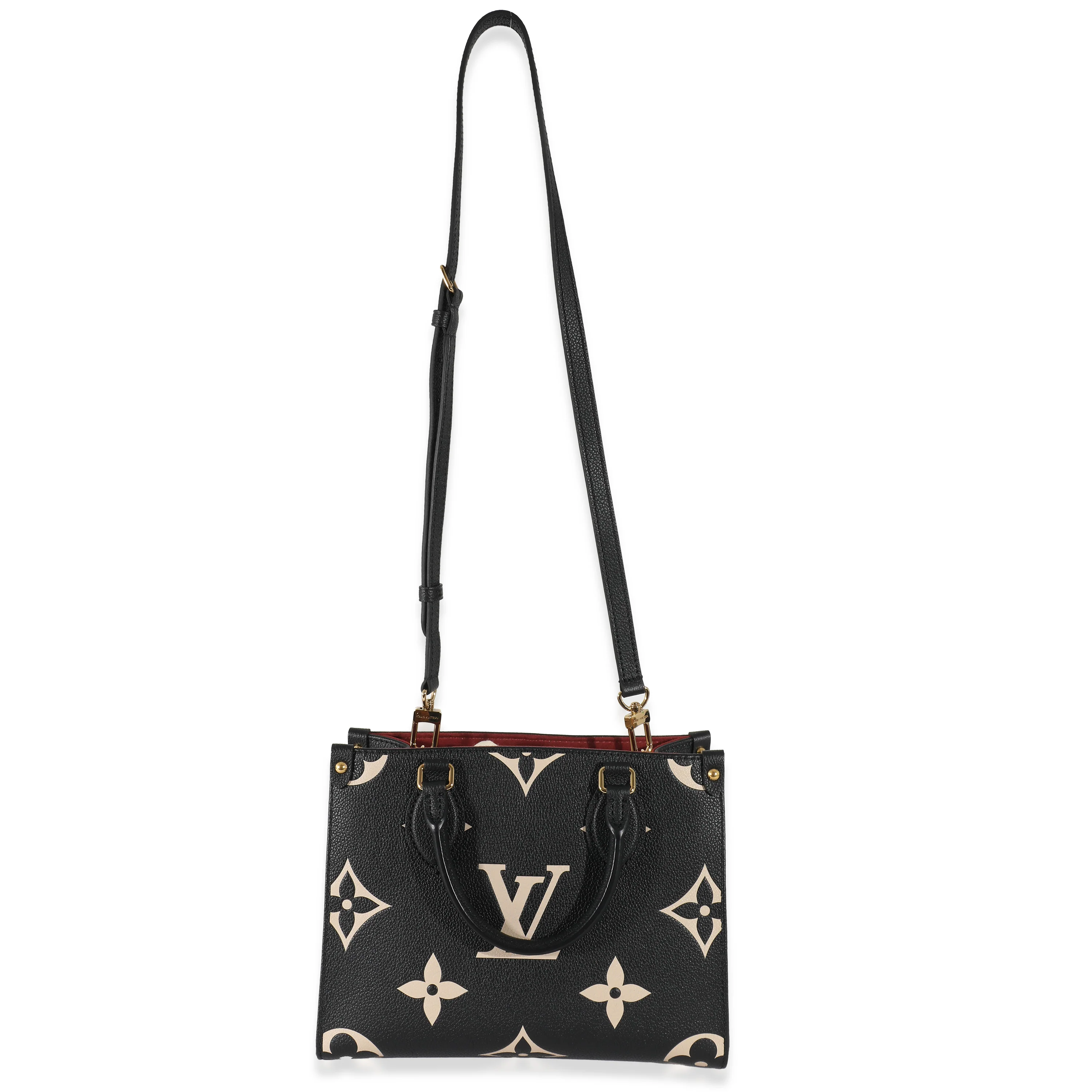 Louis Vuitton Black & Beige Bicolor Monogram Empreinte Onthego PM - Image 6