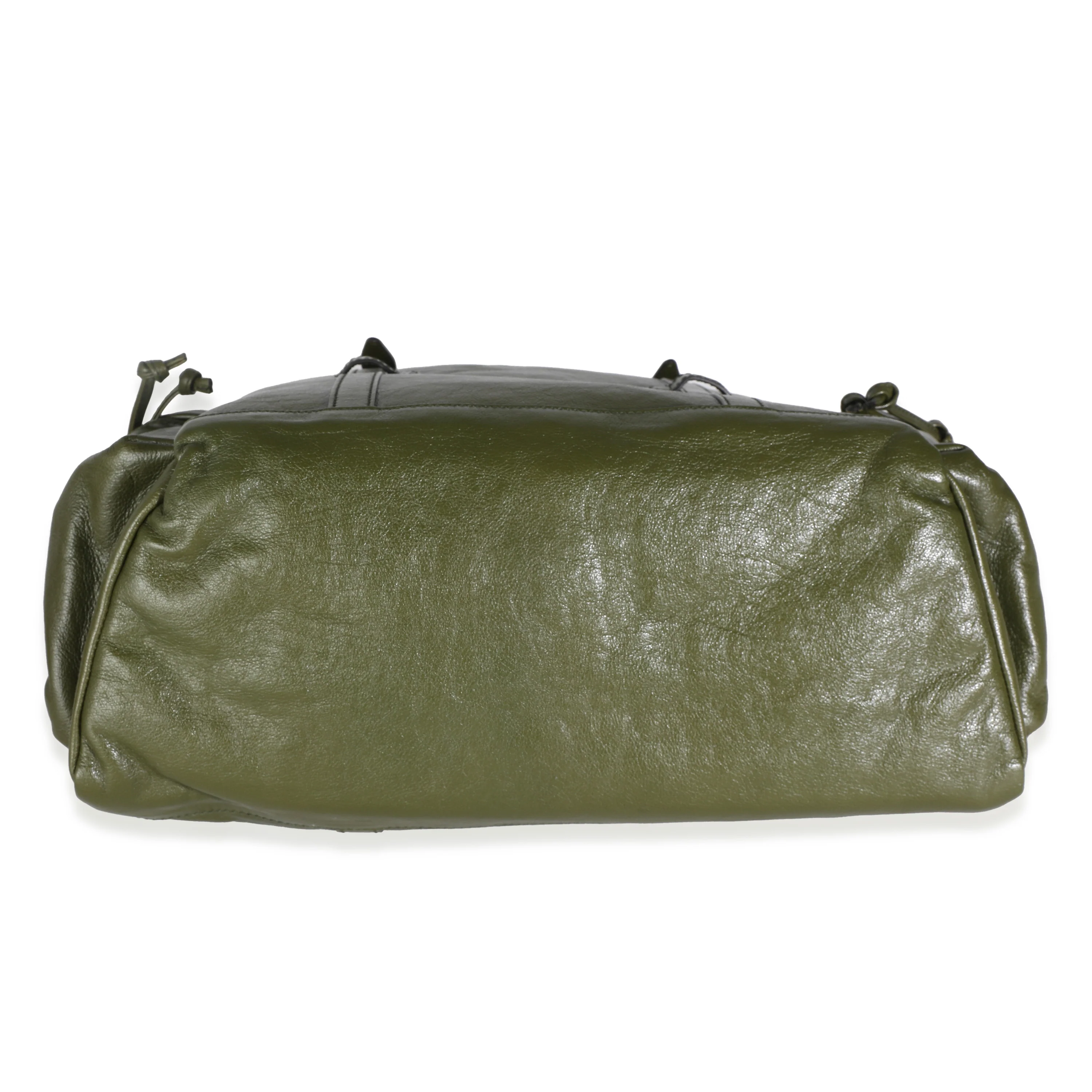 Green Leather GG Drawstring Tote - Image 7
