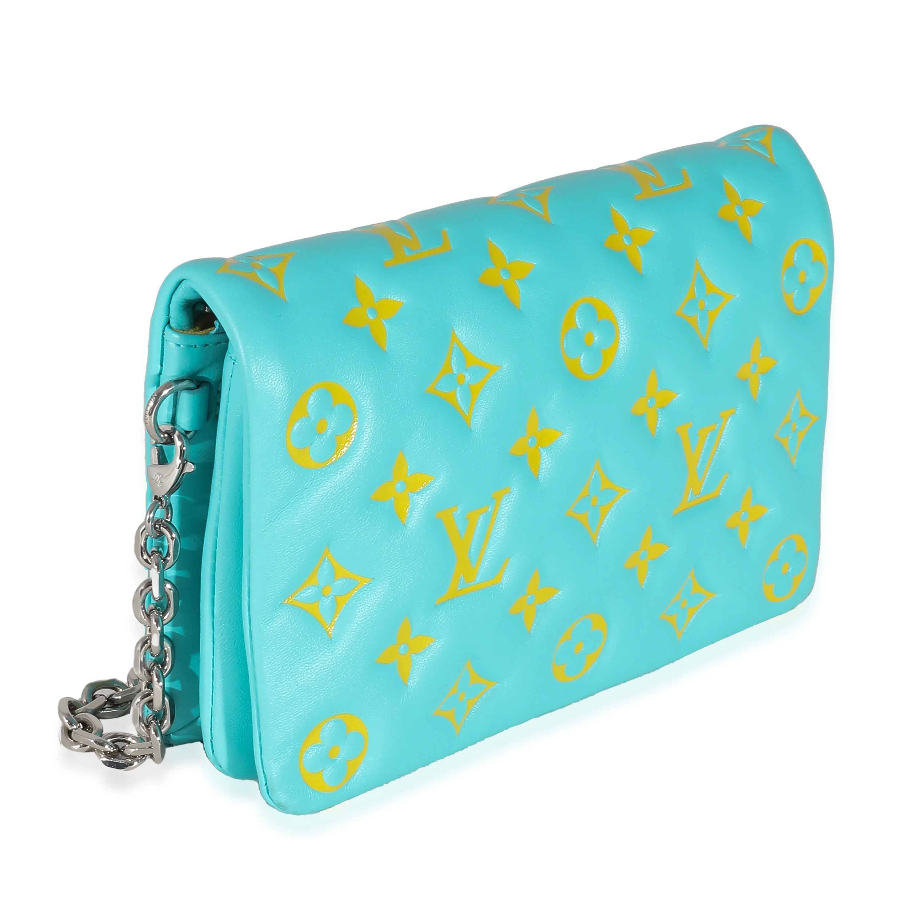 Menthe Jaune Monogram Embossed Lambskin Pochette Coussin - Image 3