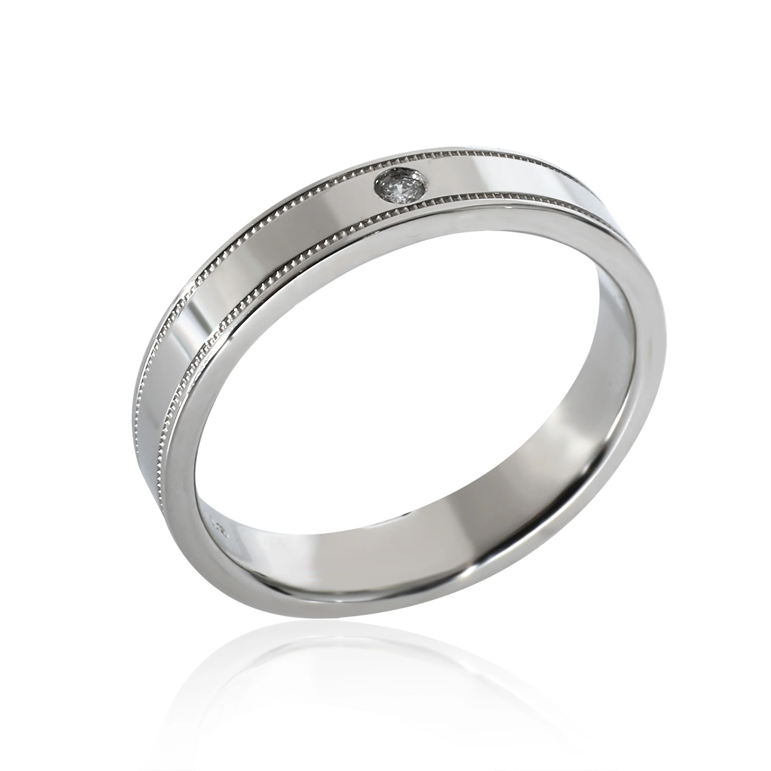 Together Double Migrain Diamond Band in Platinum 0.01 CTW - Image 5