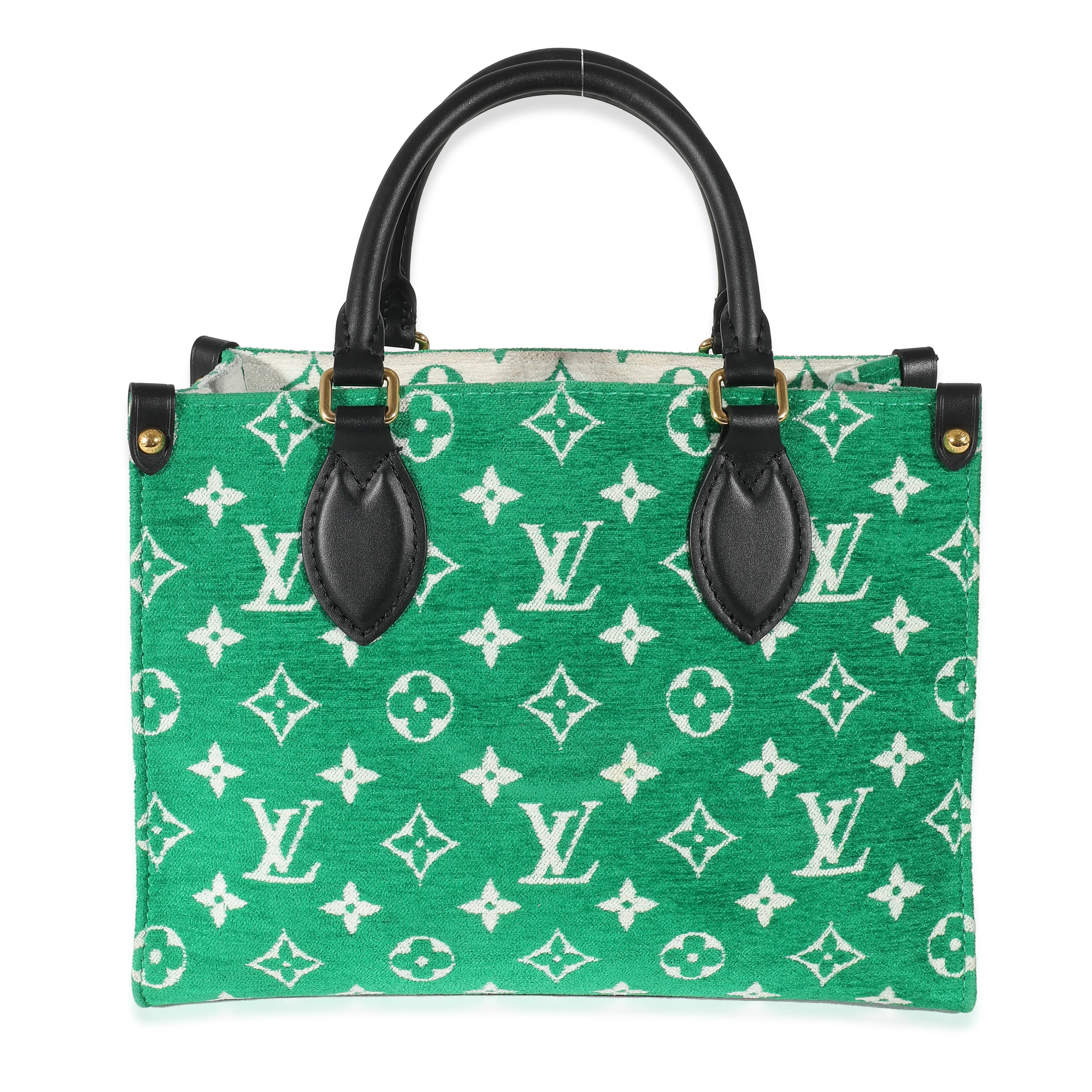 Louis Vuitton Green Jacquard LV Match Monogram Velvet Onthego PM - Image 3