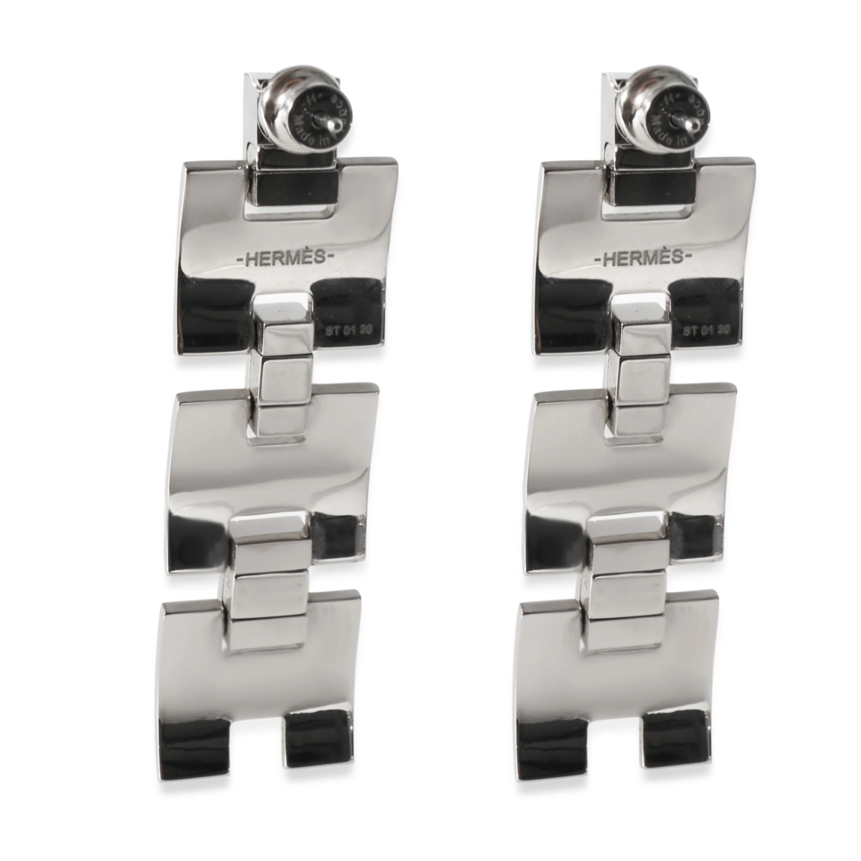 Black Lacquer Palladium Eileen Long Drop Earrings - Image 3