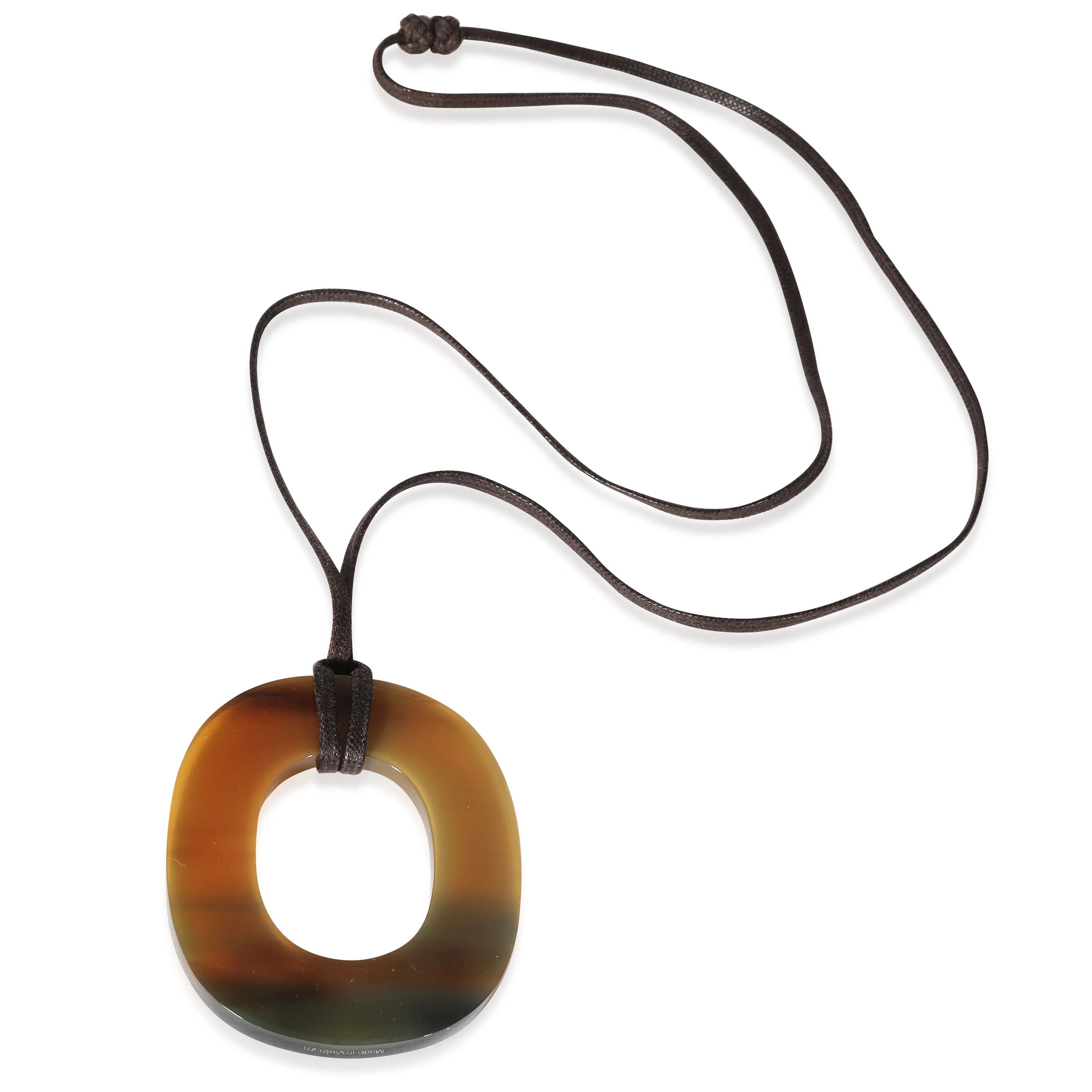 Brown Buffalo Horn Pendant Necklace - Image 2
