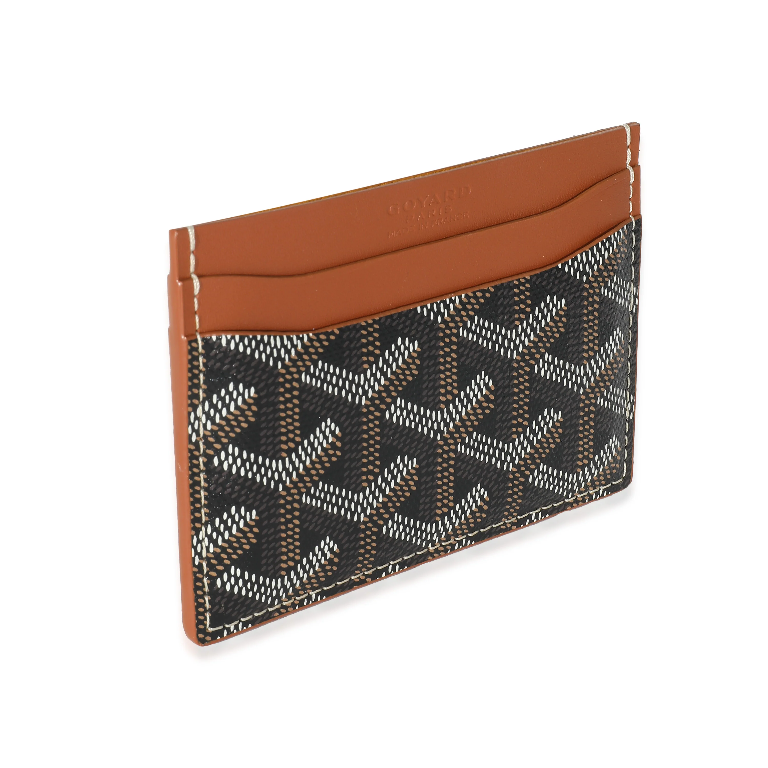 Goyard Black Gold Goyardine Canvas Sulpice Card Holder - Image 3