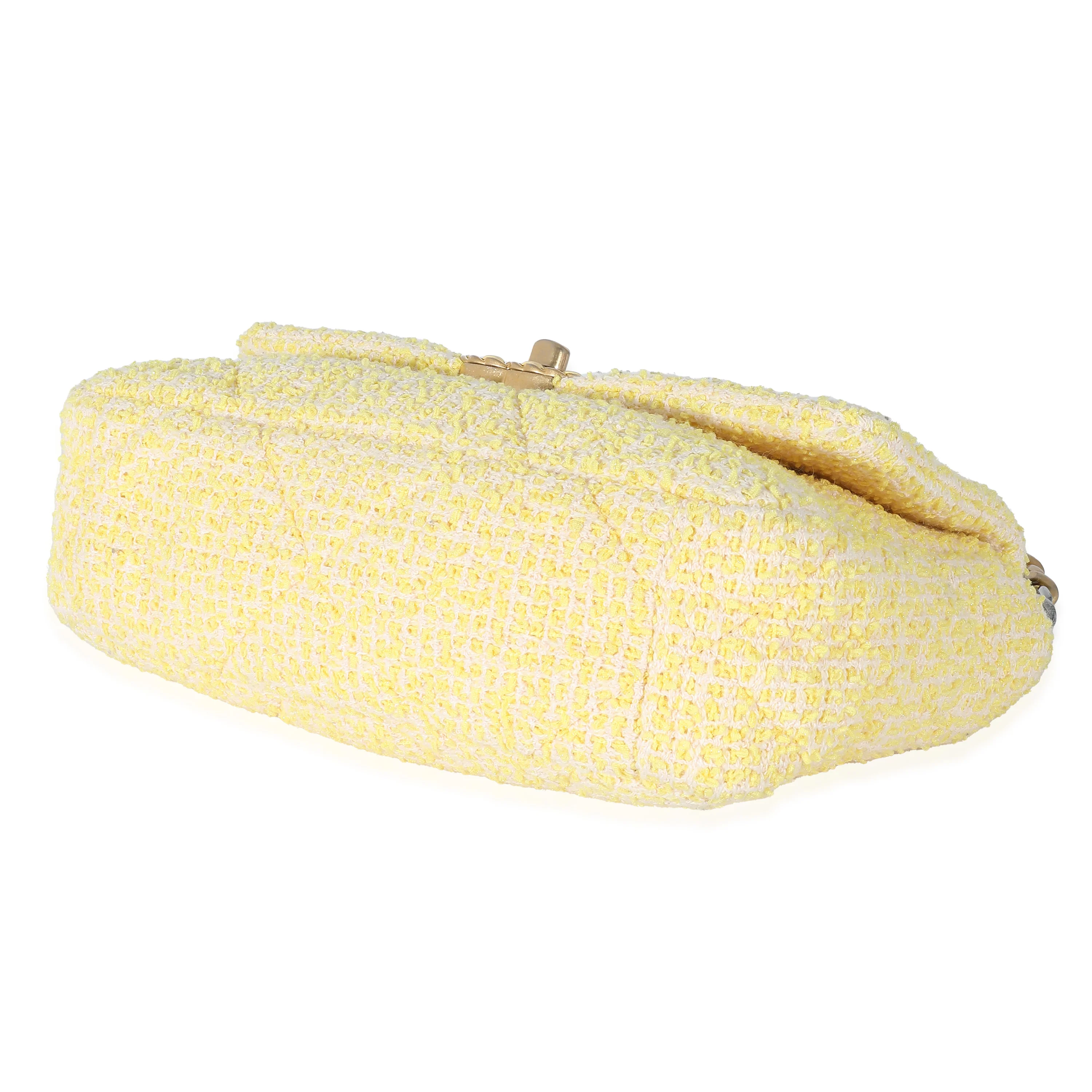 Chanel Yellow Tweed Chanel 19 Flap Bag - Image 5