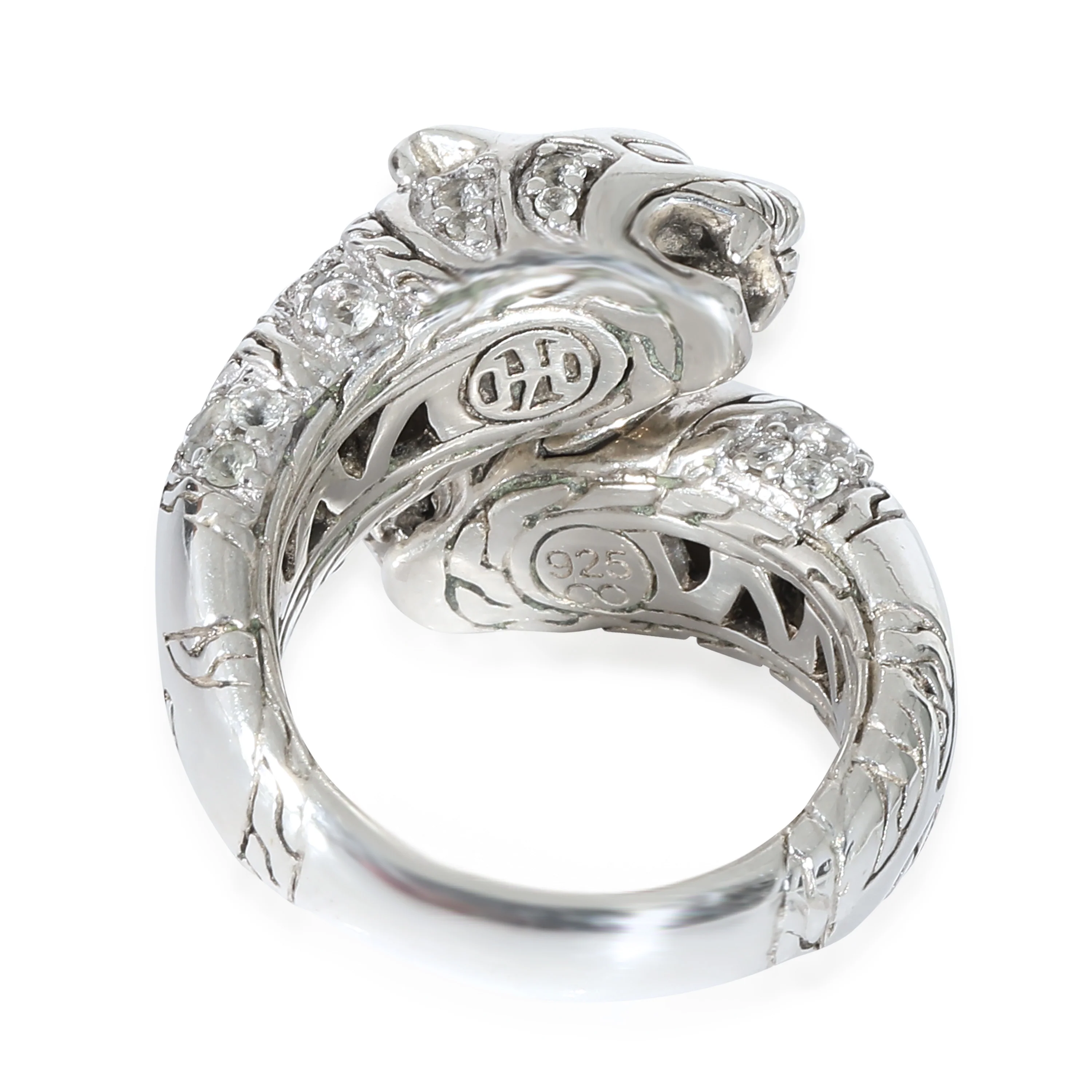 John Hardy Palu Macan Tiger Bypass Ring in Sterling Silver, .60 Ctw. - Image 4