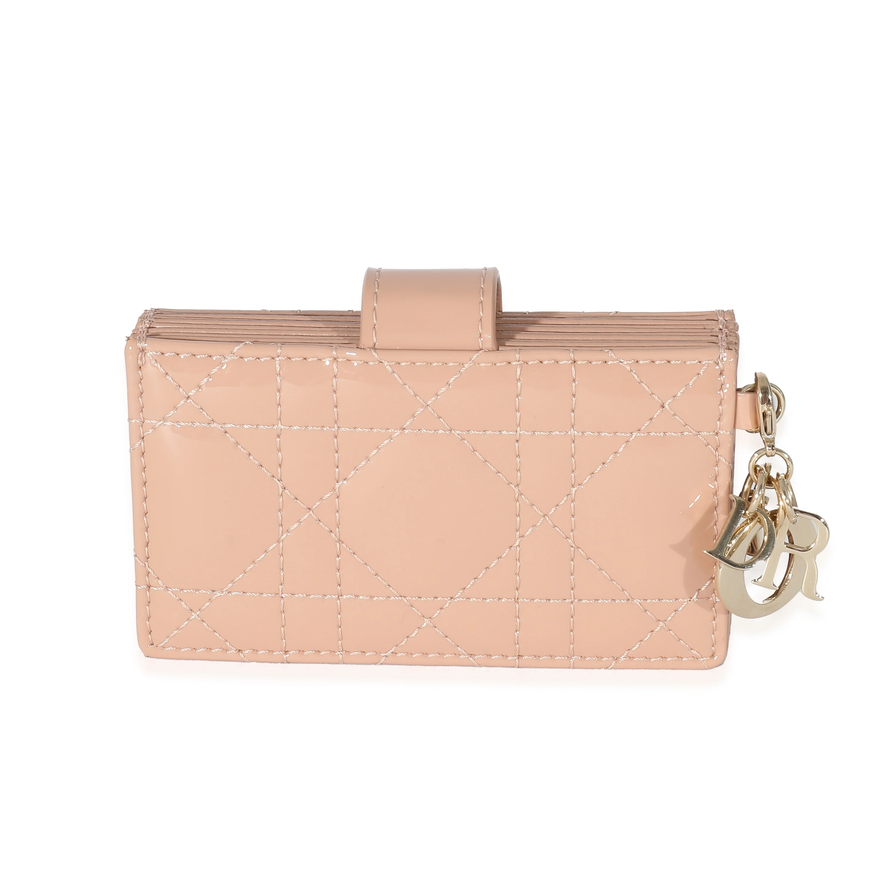 Christian Dior Rose Clair Patent Cannage Lady Dior Gusseted Card Holder - Image 5