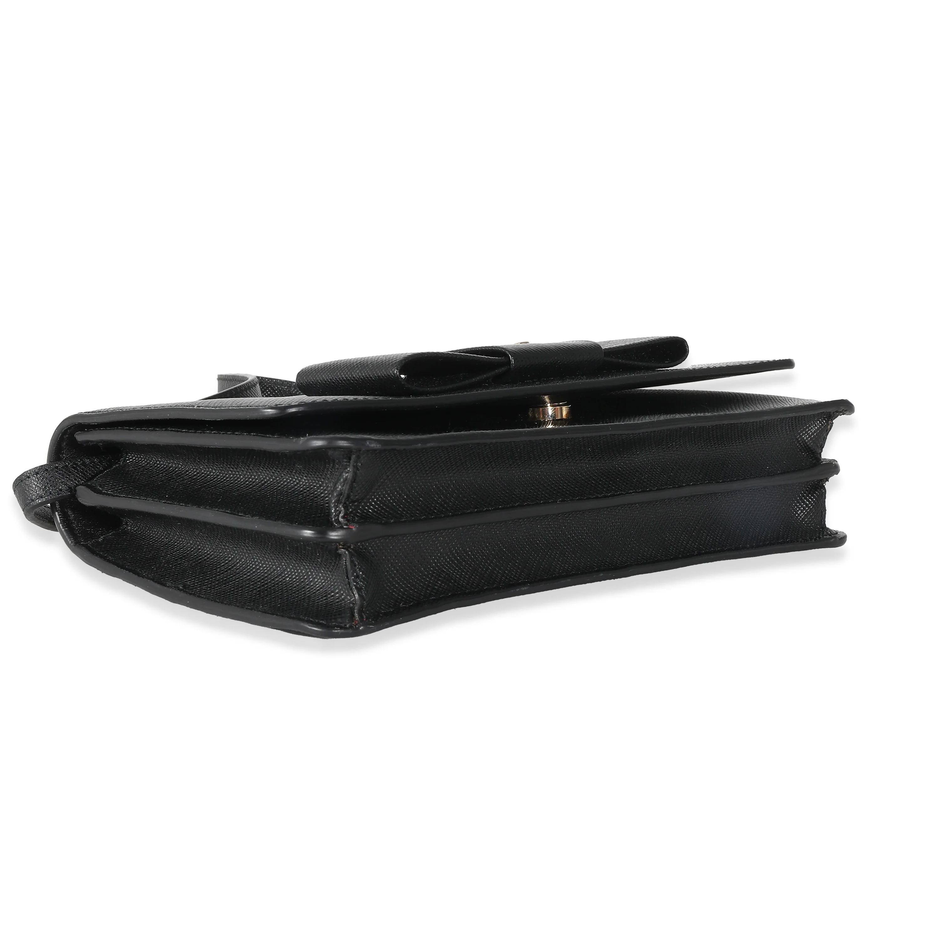 Black Saffiano Lux Bow Crossbody Wallet - Image 3