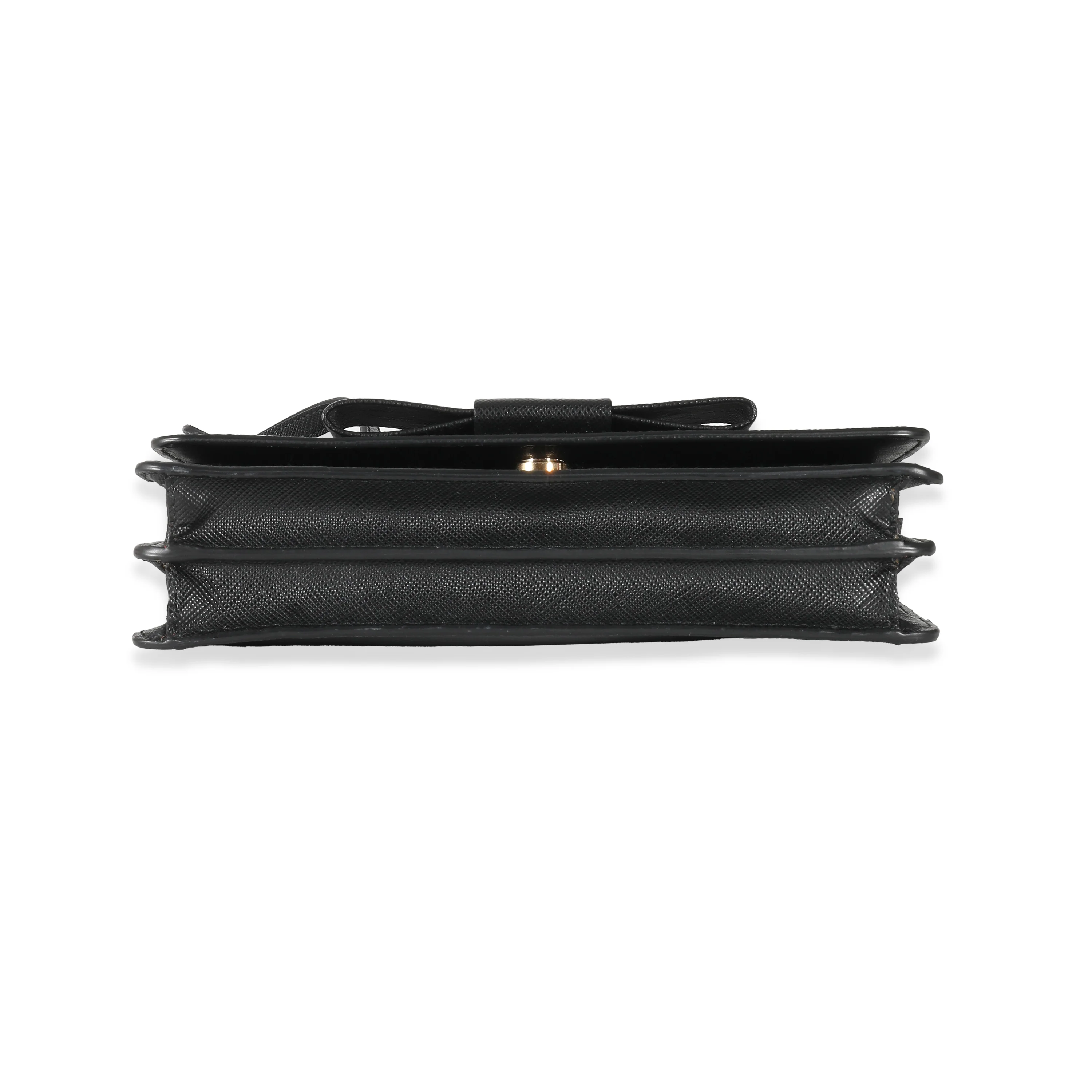Black Saffiano Lux Bow Crossbody Wallet - Image 6