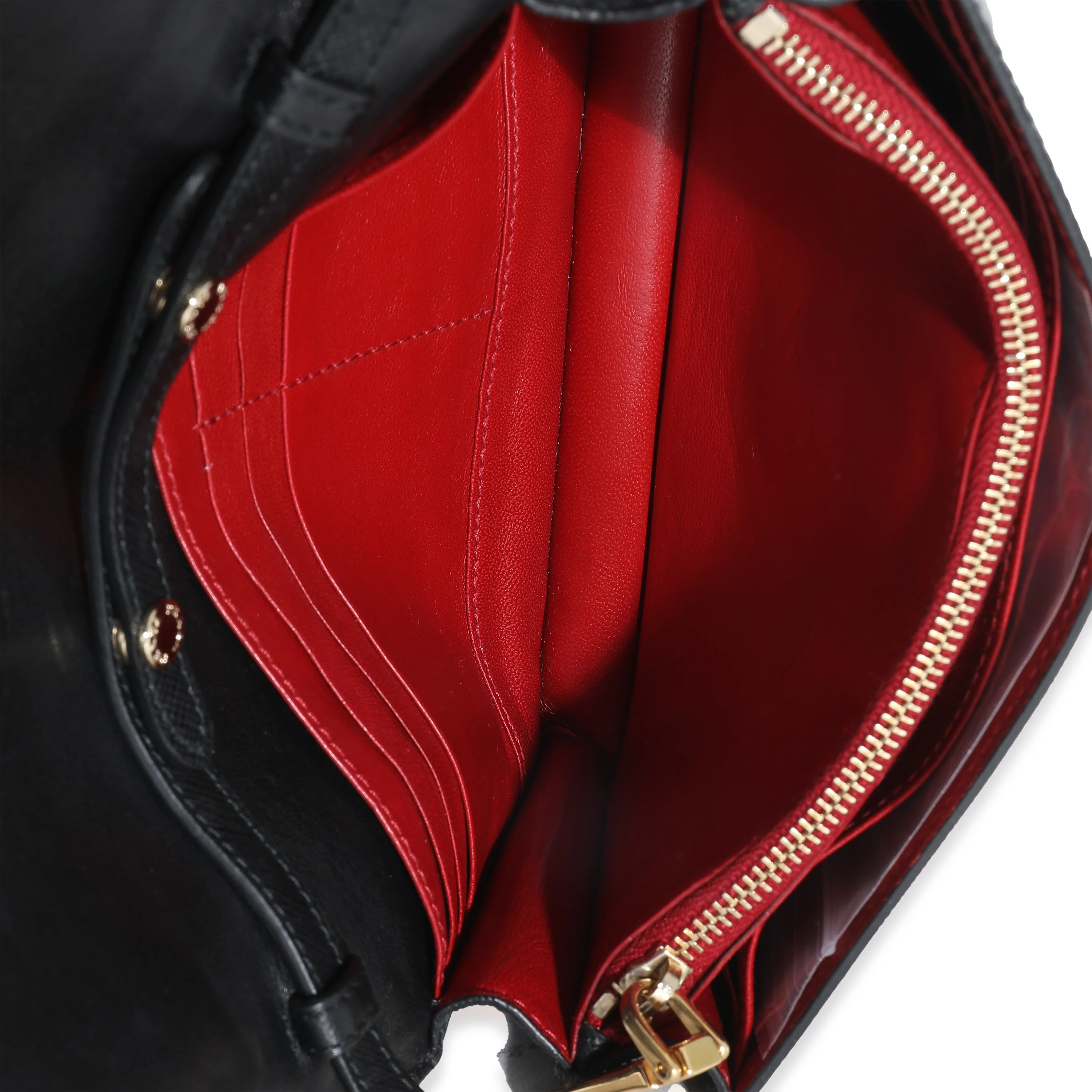Black Saffiano Lux Bow Crossbody Wallet - Image 9