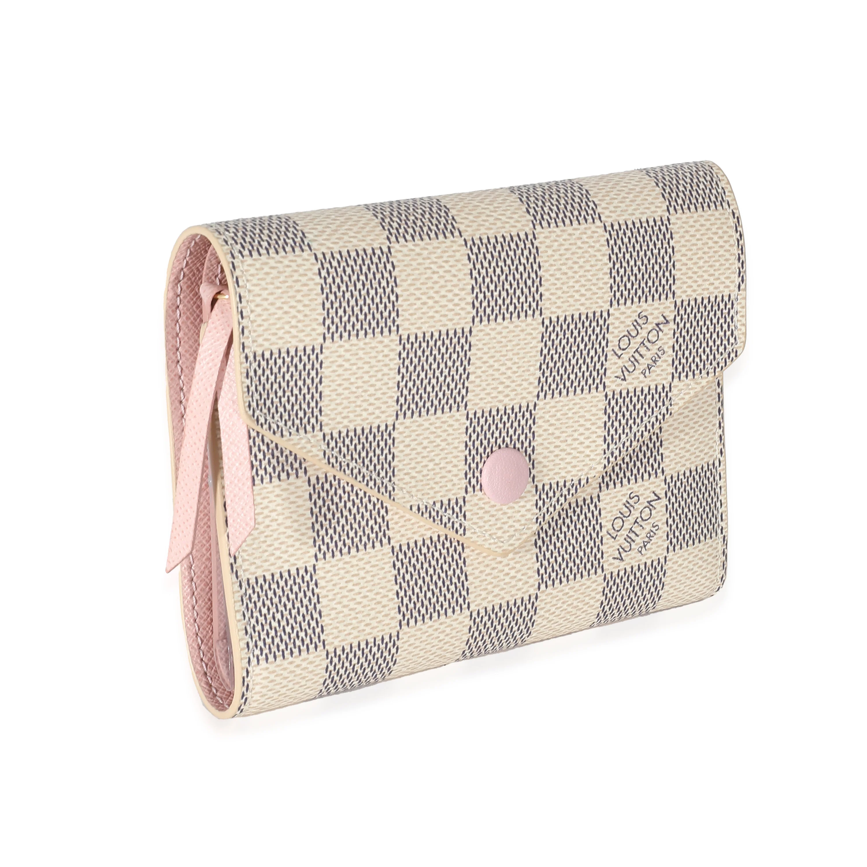 Louis Vuitton Rose Ballerine Damier Azur Canvas Victorine Wallet - Image 3