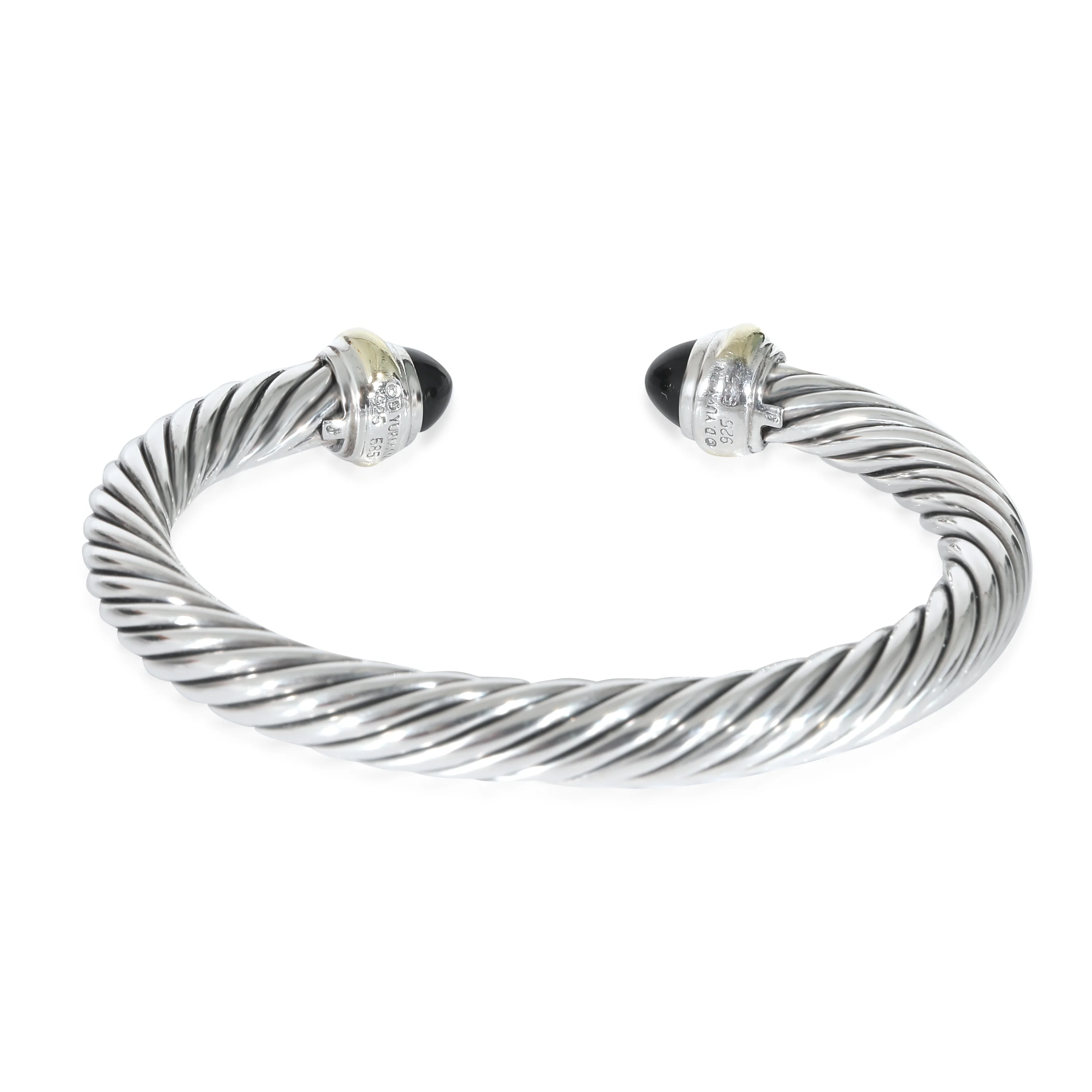 David Yurman Classic Cable Onyx Bracelet in 14K Yellow Gold/Sterling Silver - Image 3