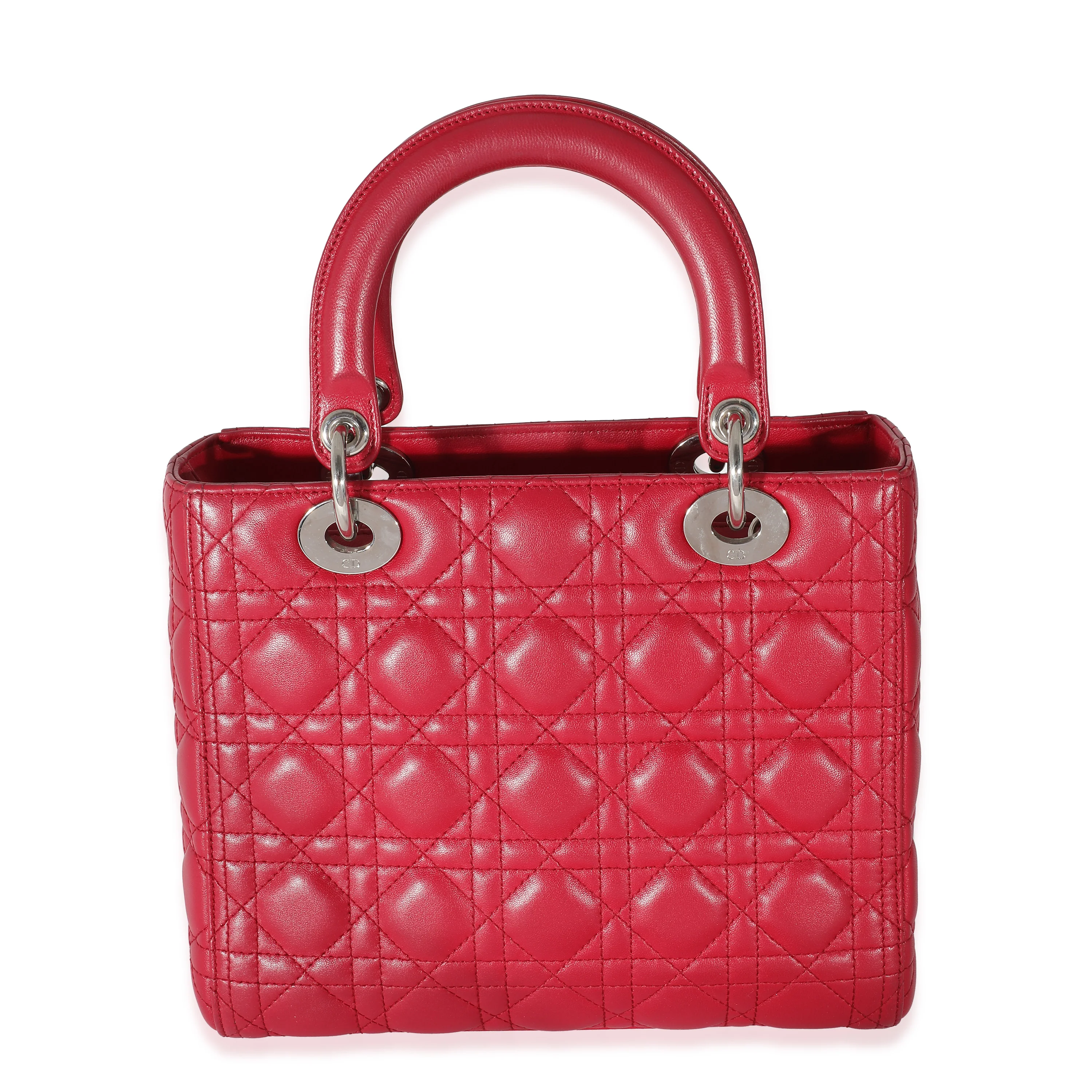 Christian Dior Pink Lambskin Cannage Medium Lady Dior - Image 3