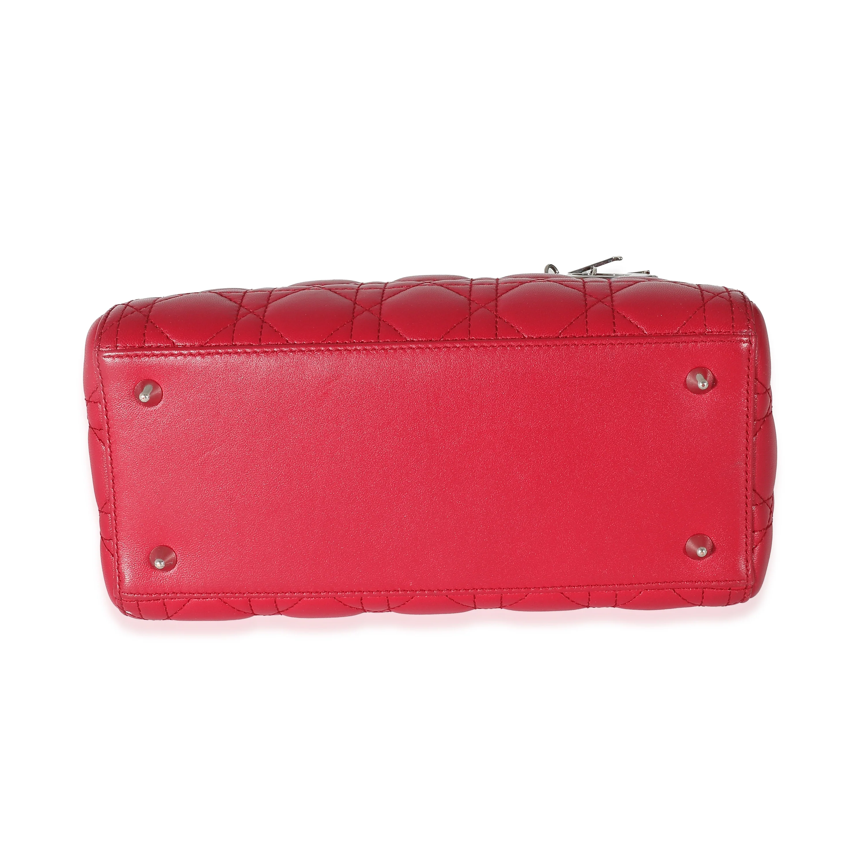 Christian Dior Pink Lambskin Cannage Medium Lady Dior - Image 4
