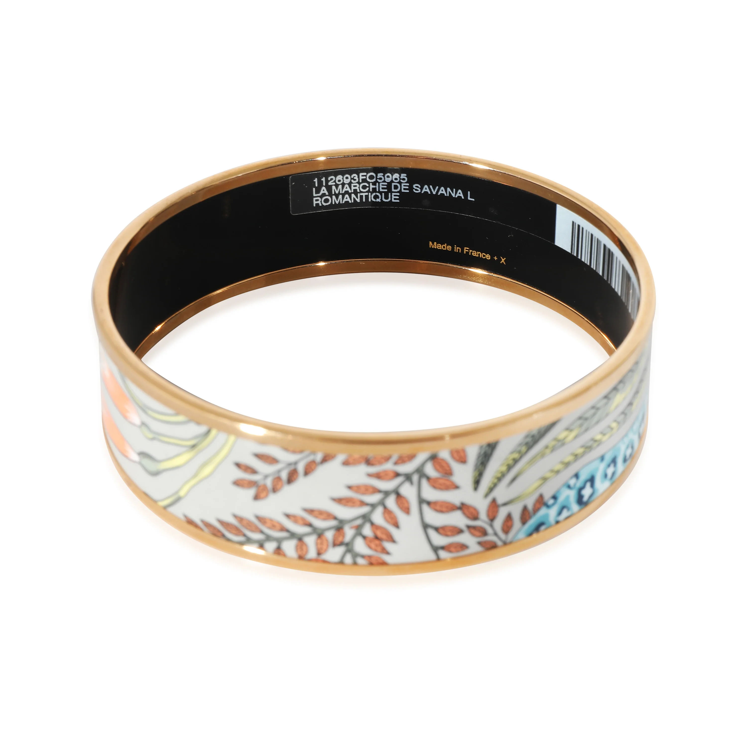 Hermès Palladium Plated Le Jardin De La Maharani L Candeur Enamel Bracelet 62MM - Image 4