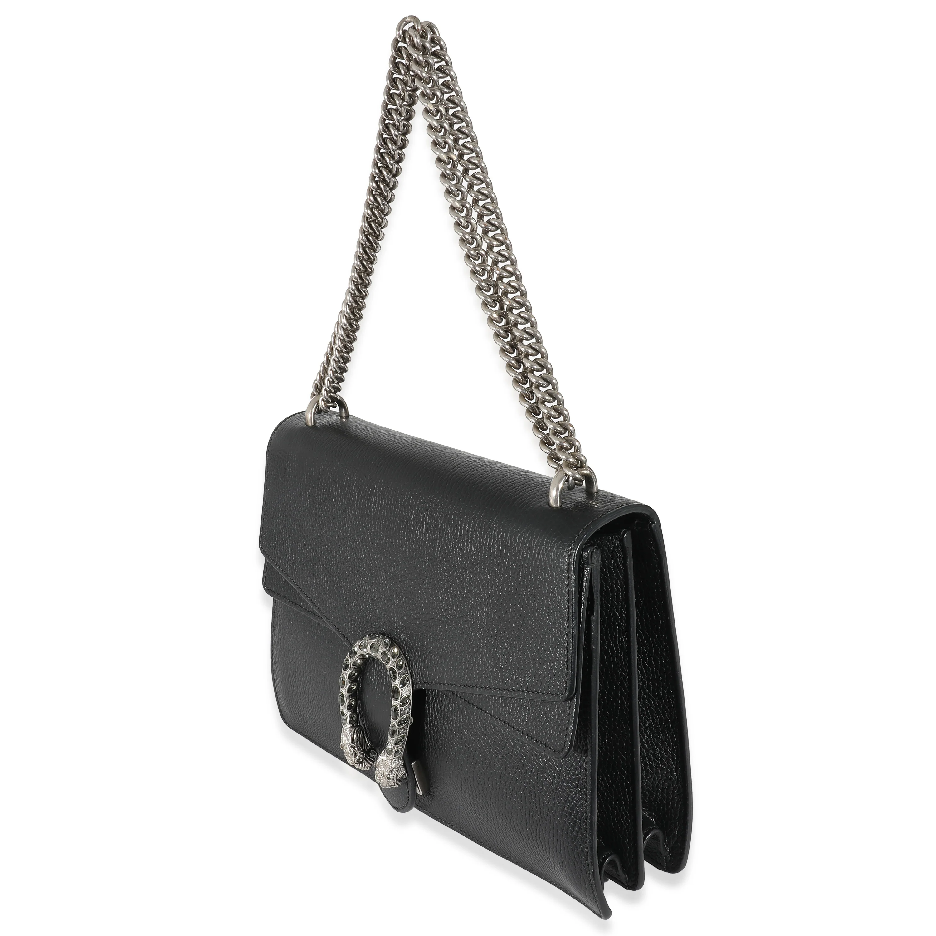 Gucci Black Pebbled Leather Medium Dionysus - Image 2
