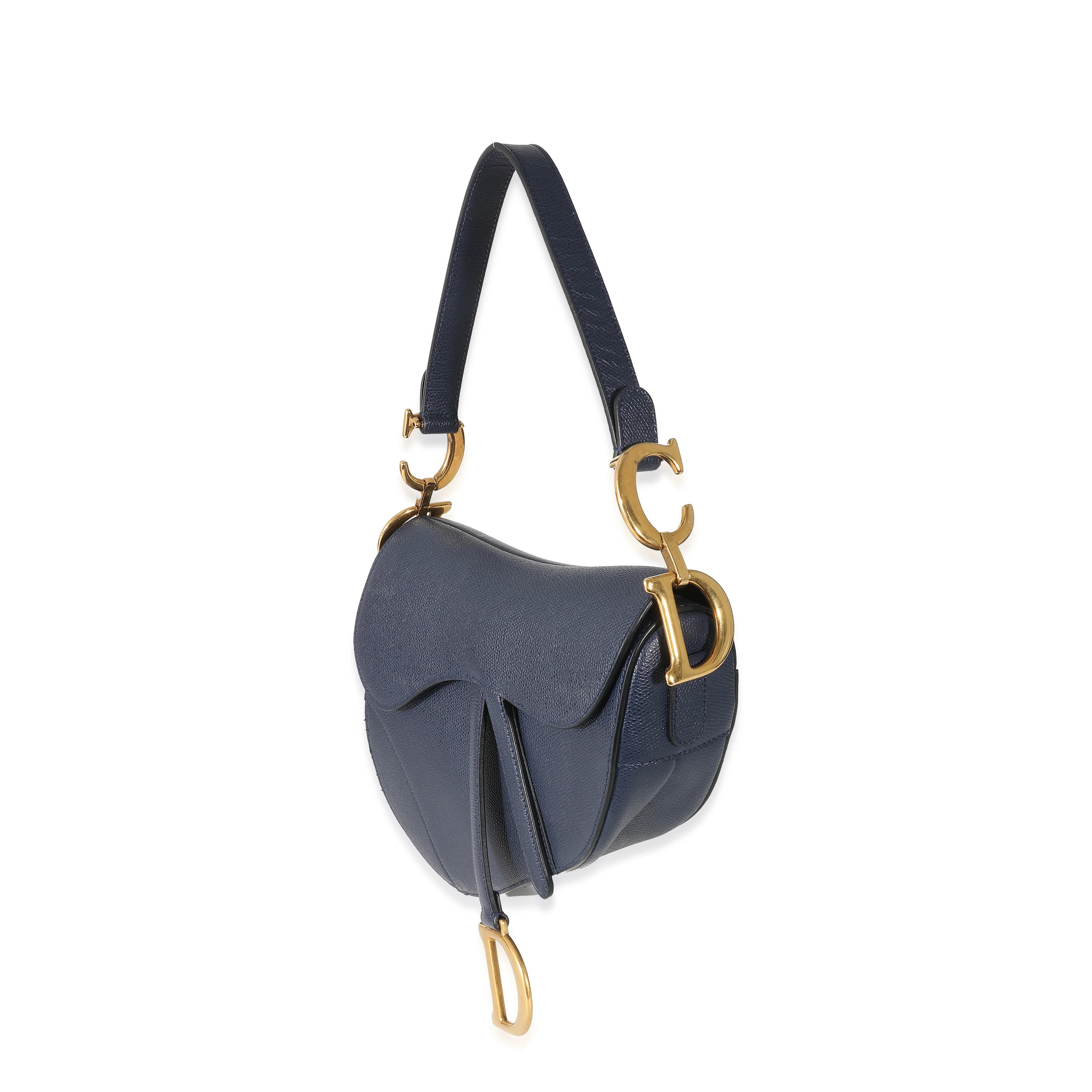 Christian Dior Navy Grained Calfskin Saddle Bag - Image 2