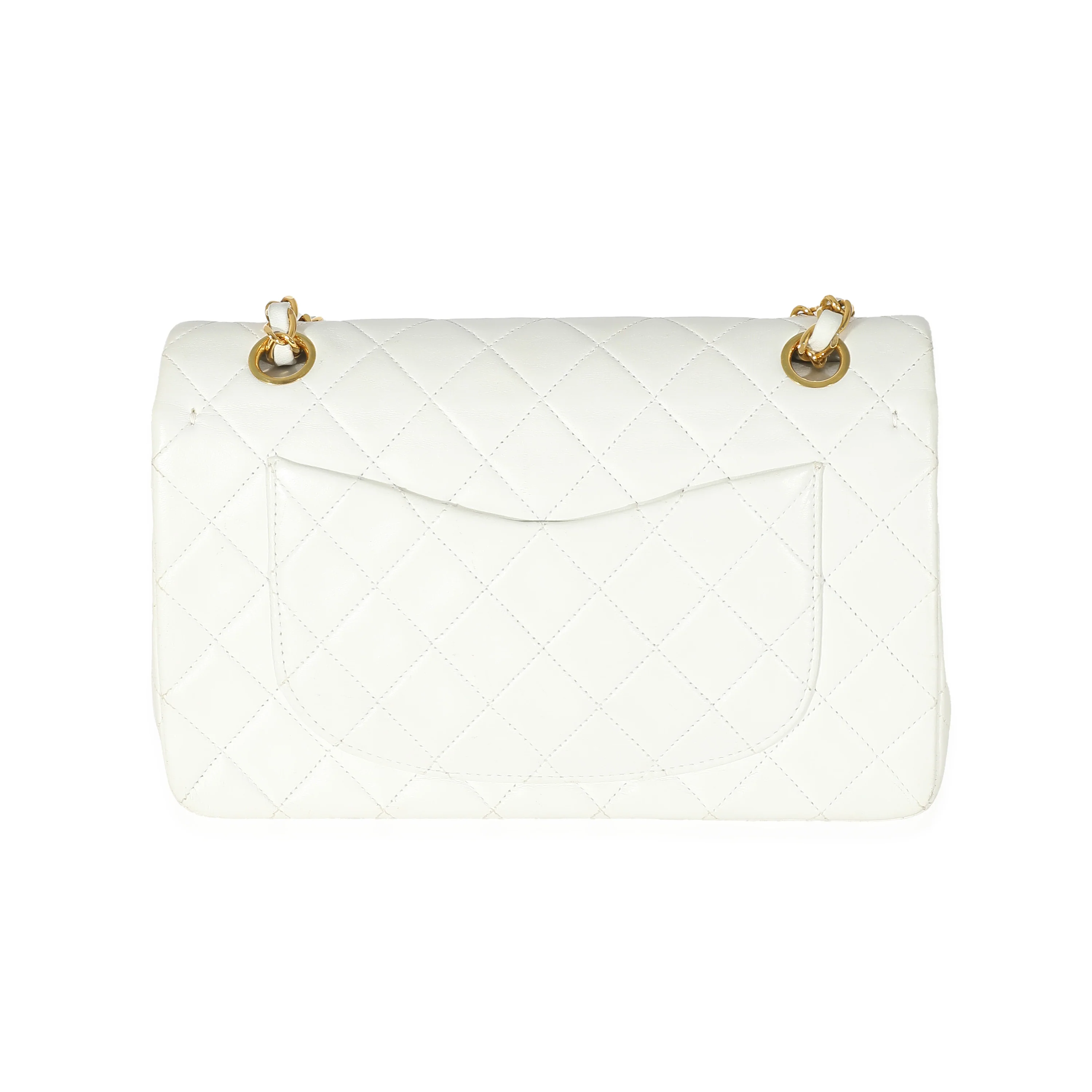 Chanel 24K White Quilted Lambskin Small Classic Flap Bag - Image 5