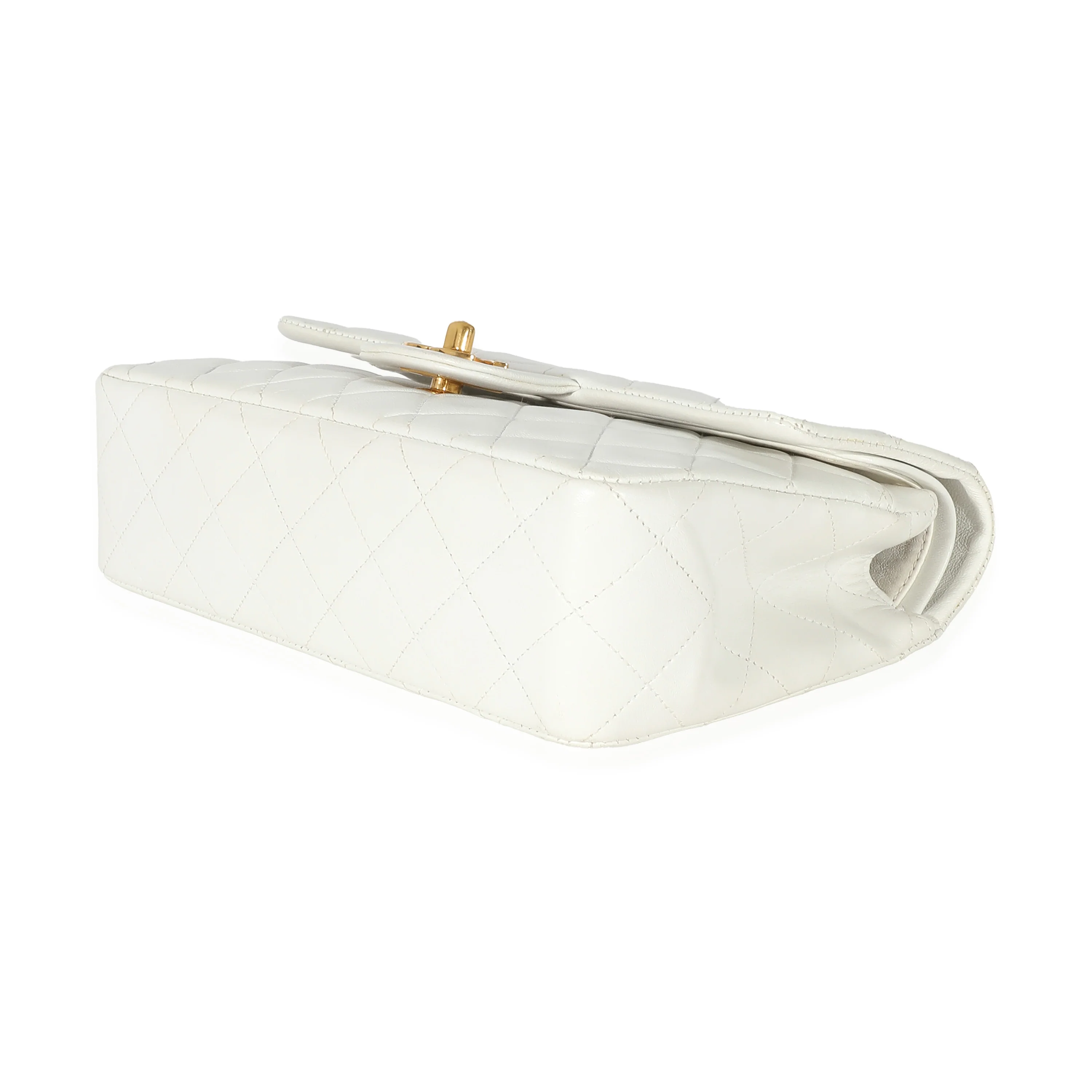 Chanel 24K White Quilted Lambskin Small Classic Flap Bag - Image 6