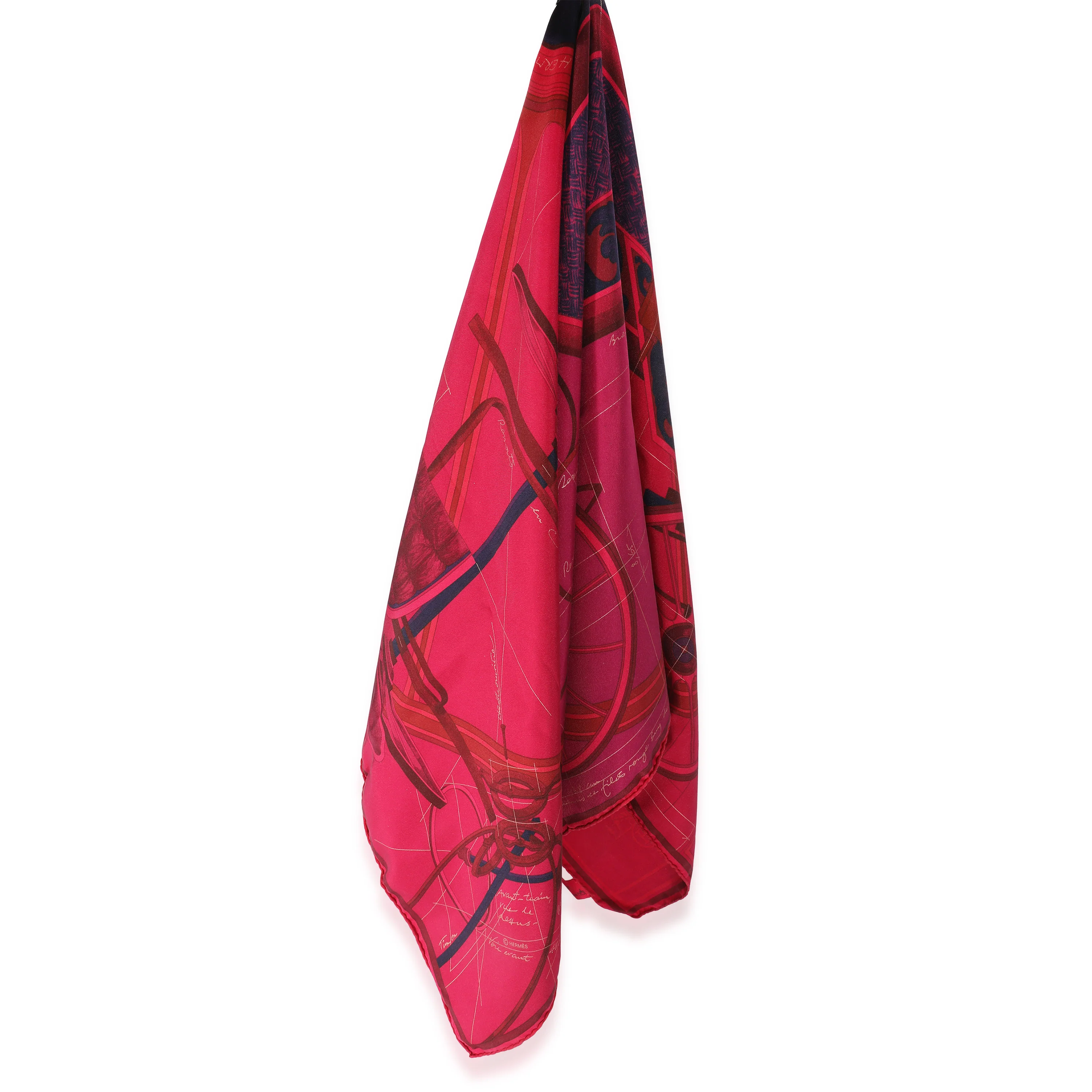 Fuchsia Dip Dye Surteint Silk Projet De Voiture Scarf 90 - Image 2