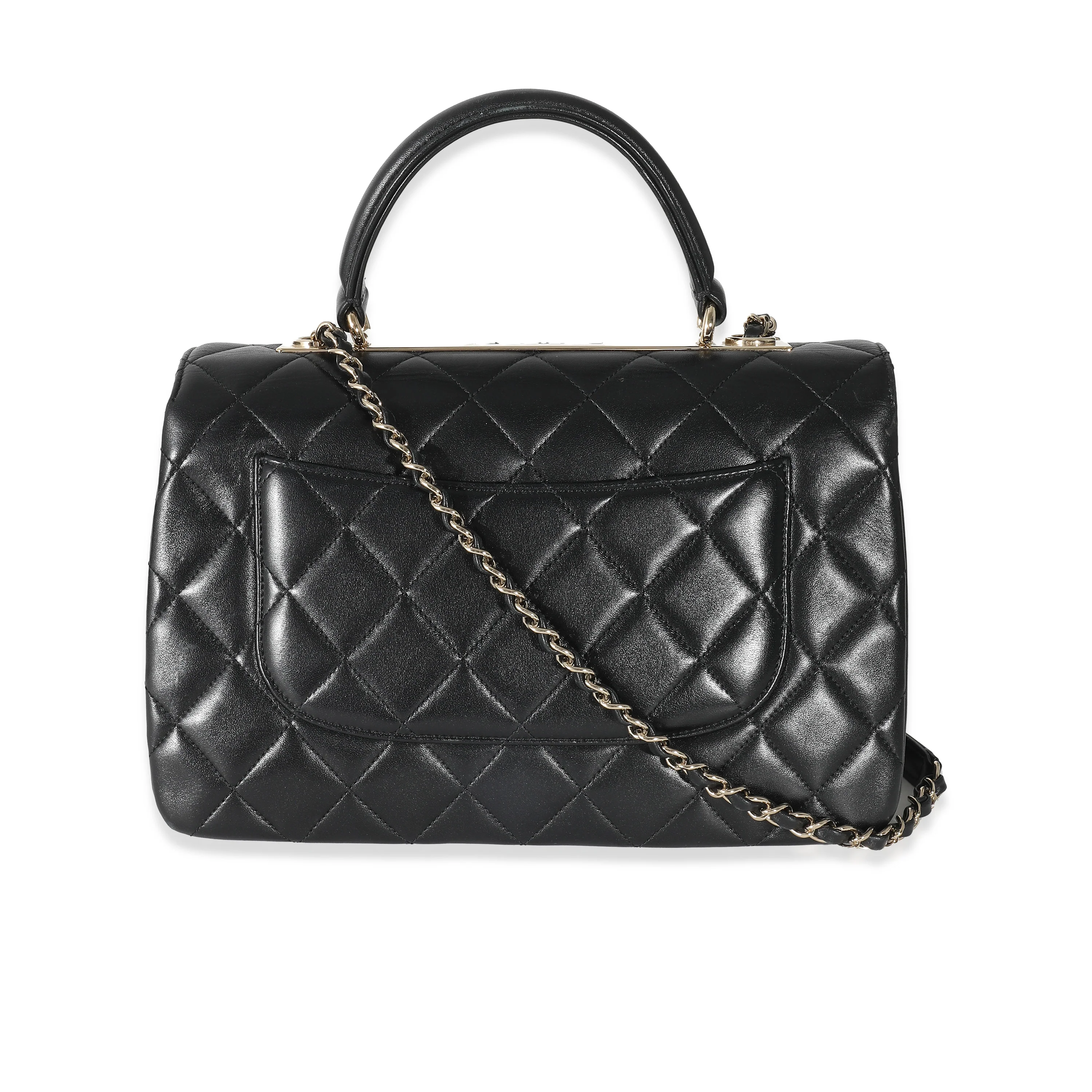 Chanel Black Quilted Lambskin Medium Trendy CC Flap Top Handle - Image 5