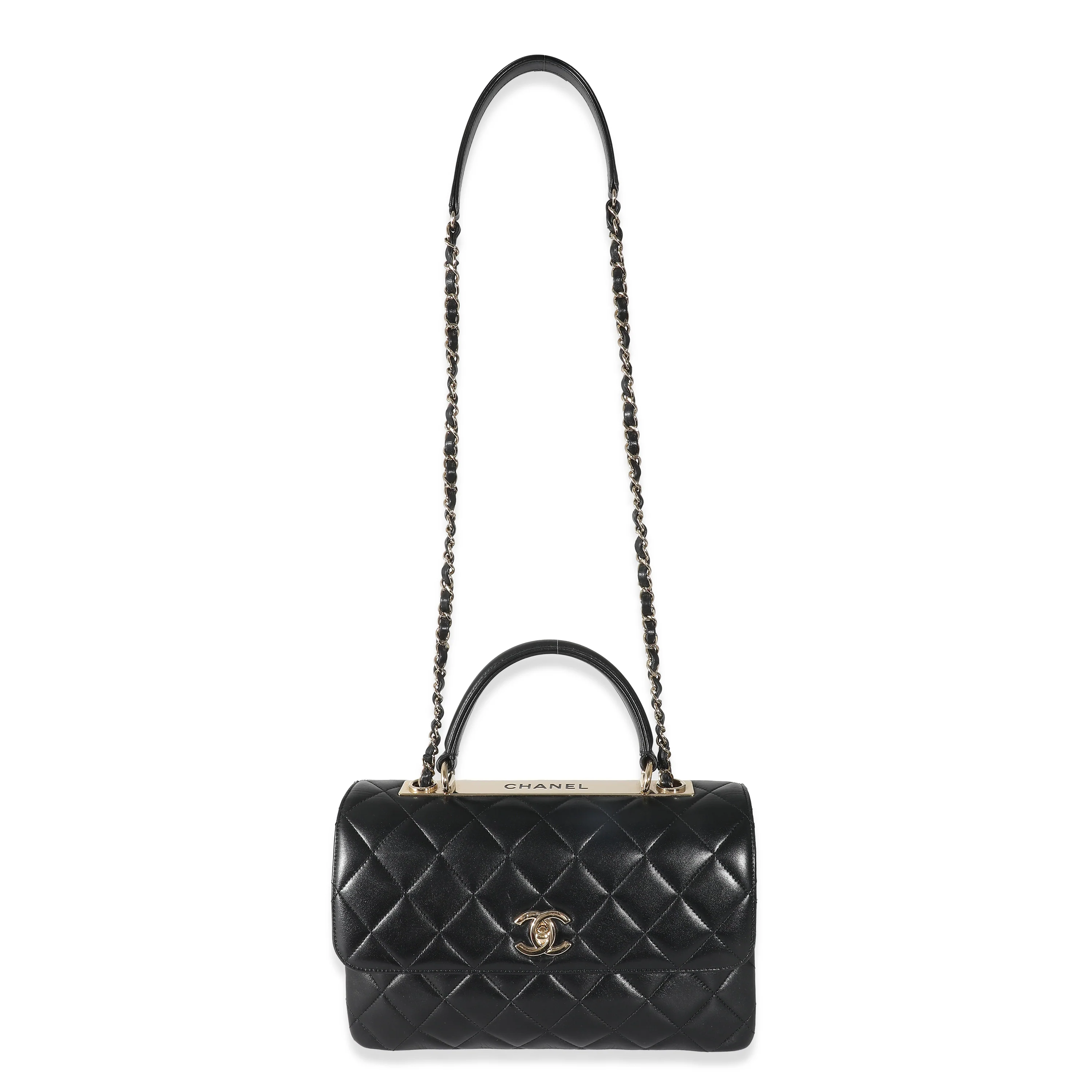 Chanel Black Quilted Lambskin Medium Trendy CC Flap Top Handle - Image 7