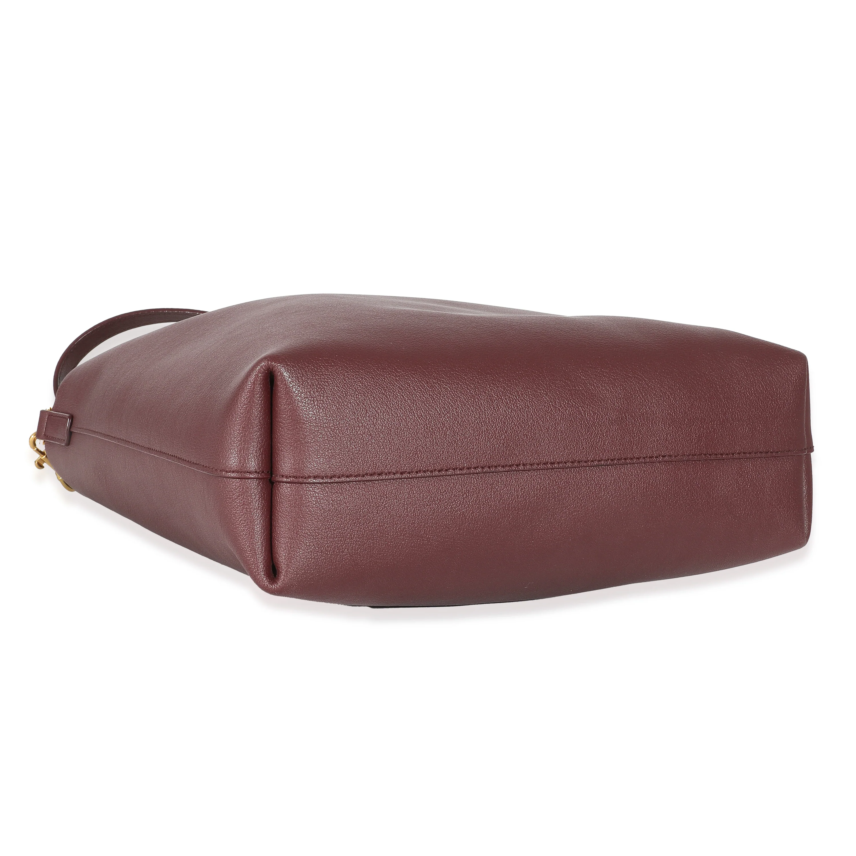 Saint Laurent Burgundy Calfskin Toy N/S Shopping Tote - Image 3