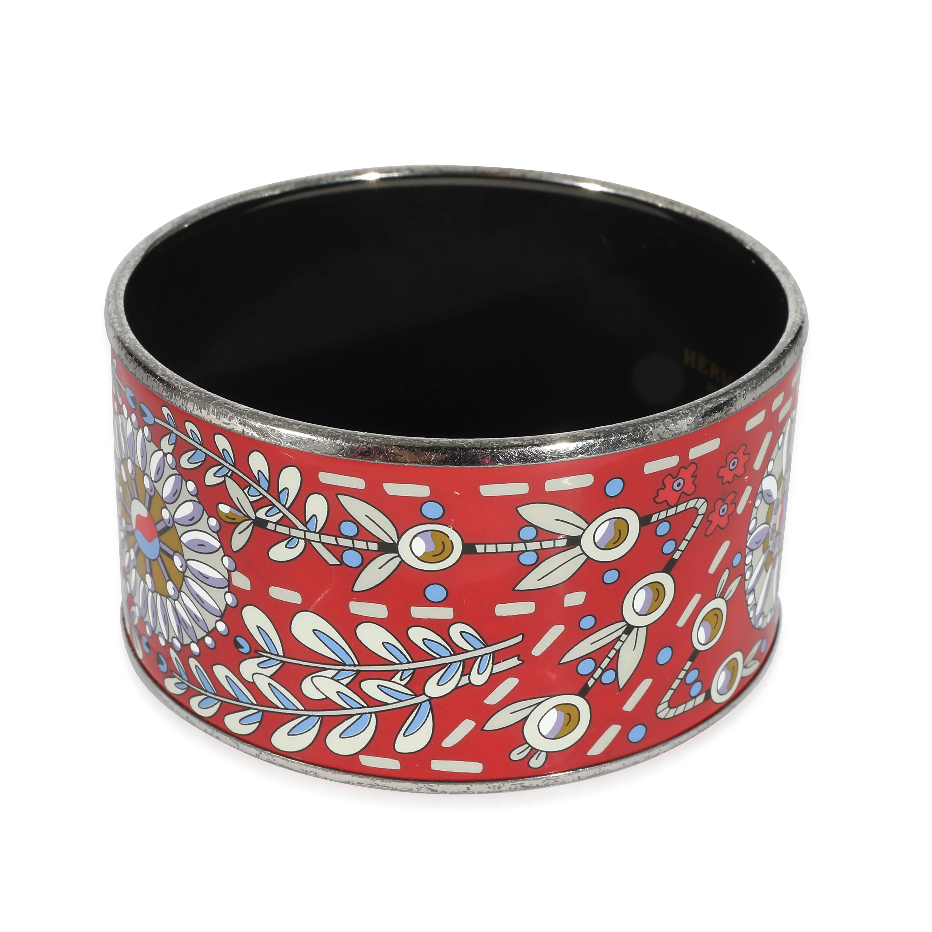 Hermès Palladium Plated Extra Wide Enamel Bracelet - Image 2