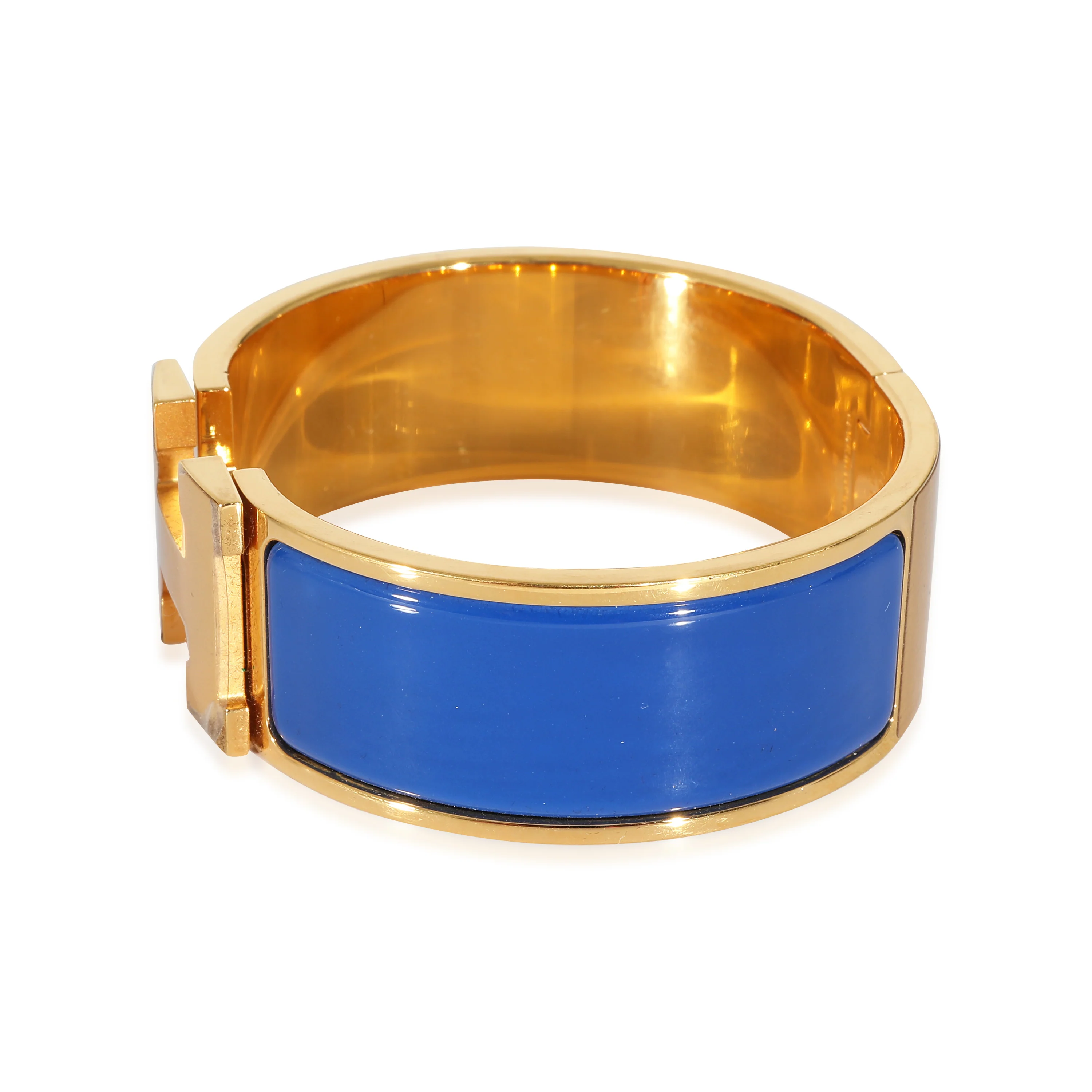 Hermès Gold Plated Ultramarine Blue Clic Clac H Bracelet - Image 2