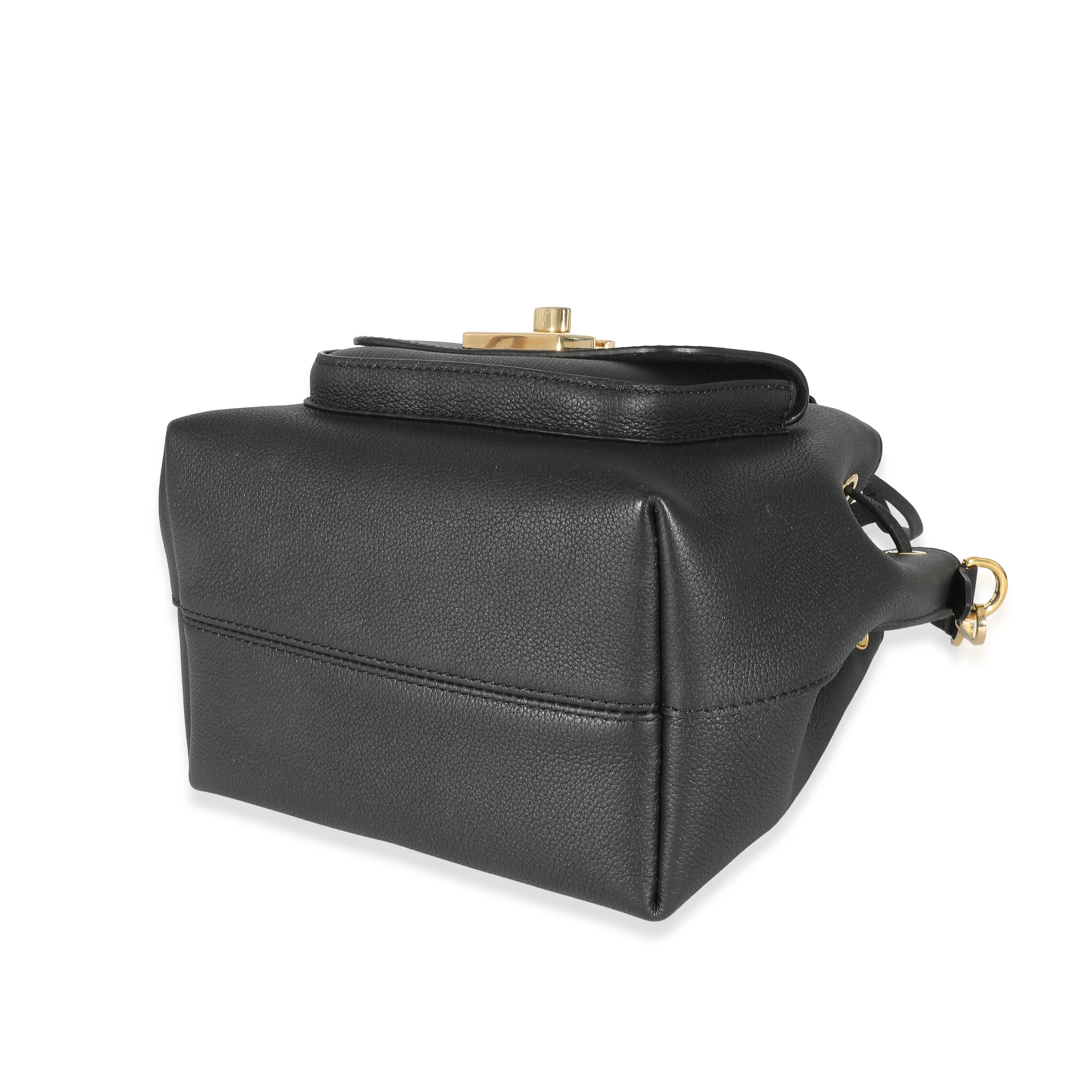 Louis Vuitton Black Calfskin Lockme Bucket MM - Image 6