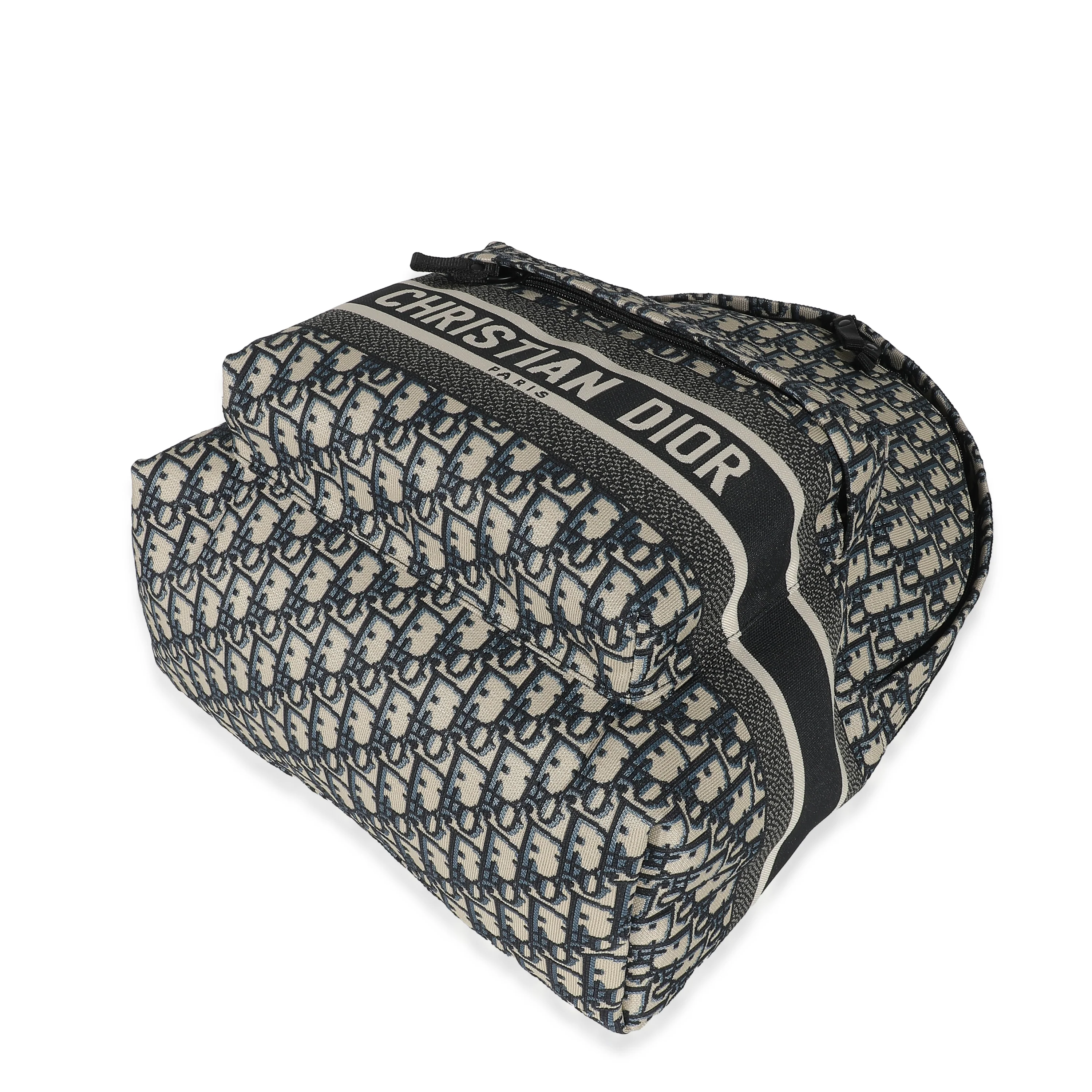 Christian Dior Navy Oblique Jacquard DiorTravel Backpack - Image 6