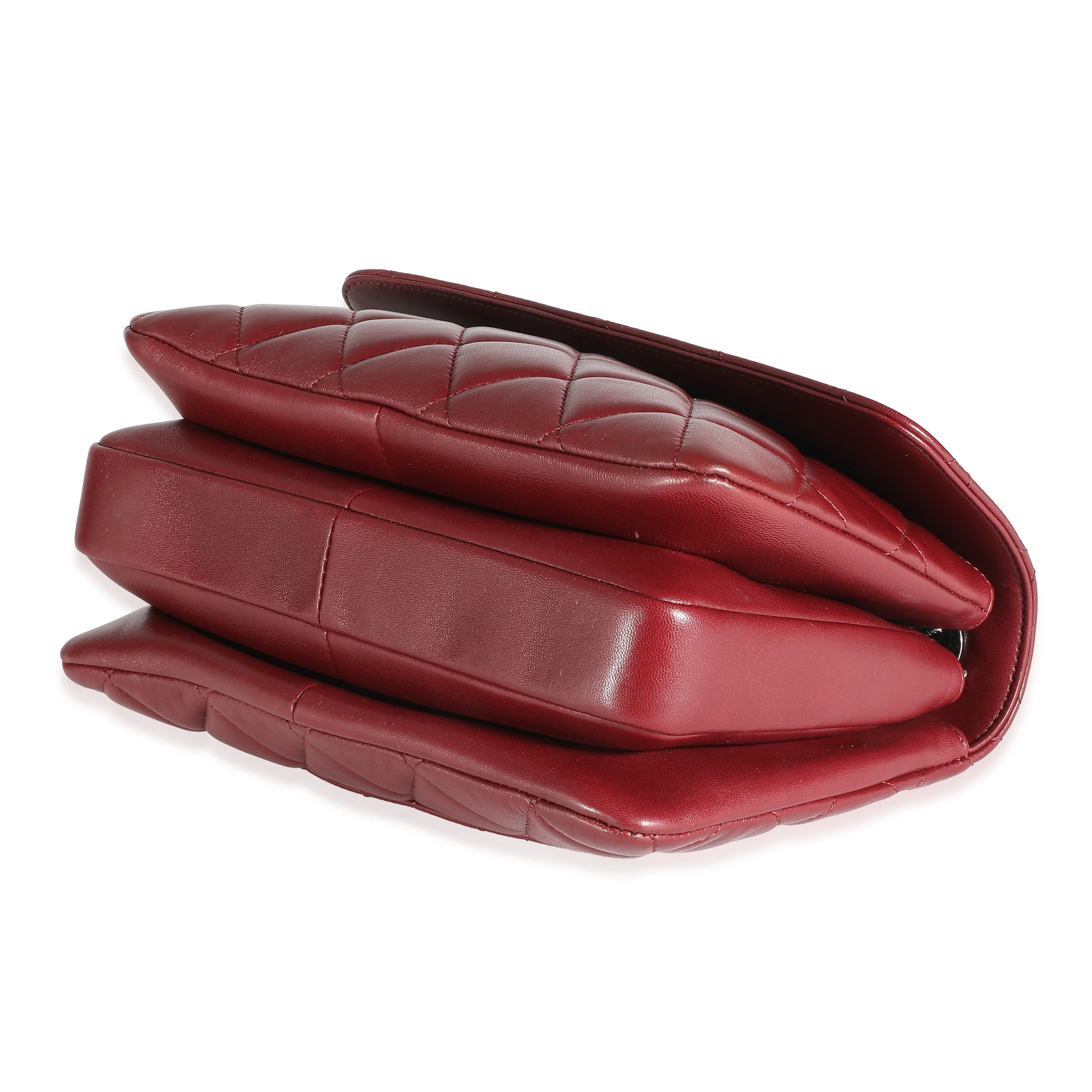 Burgundy Quilted Lambskin Small Trendy Flap Bag - Image 7