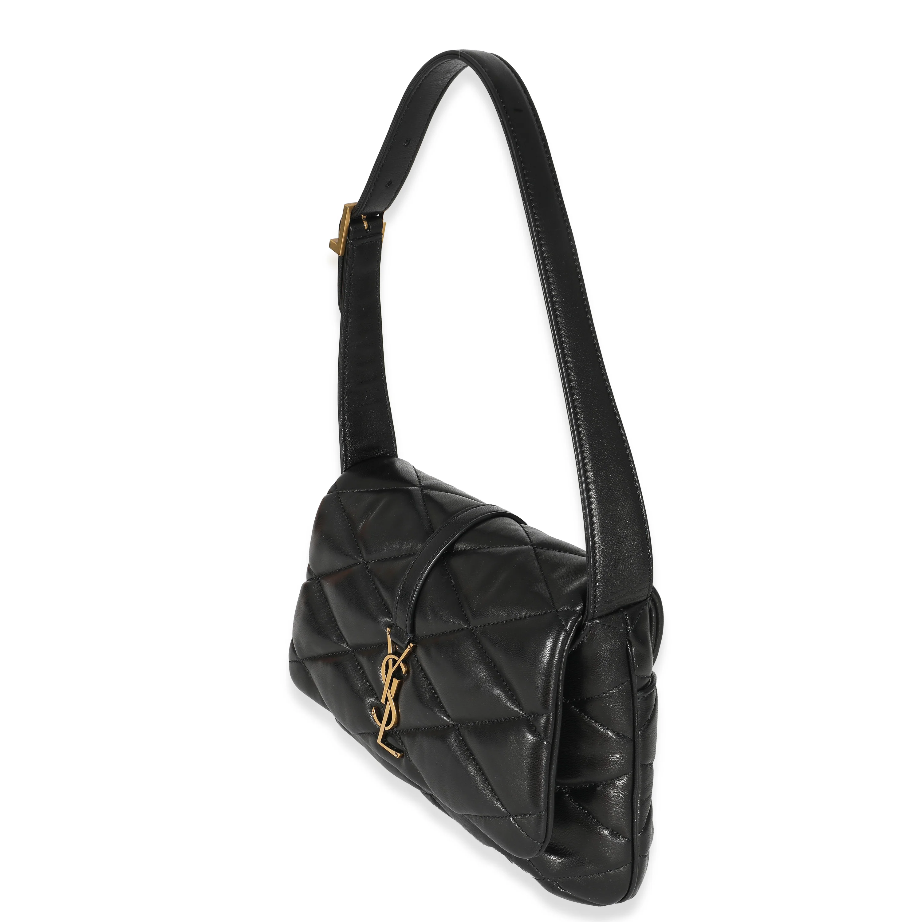 Saint Laurent Black Quilted Lambskin Le 57 Hobo - Image 2