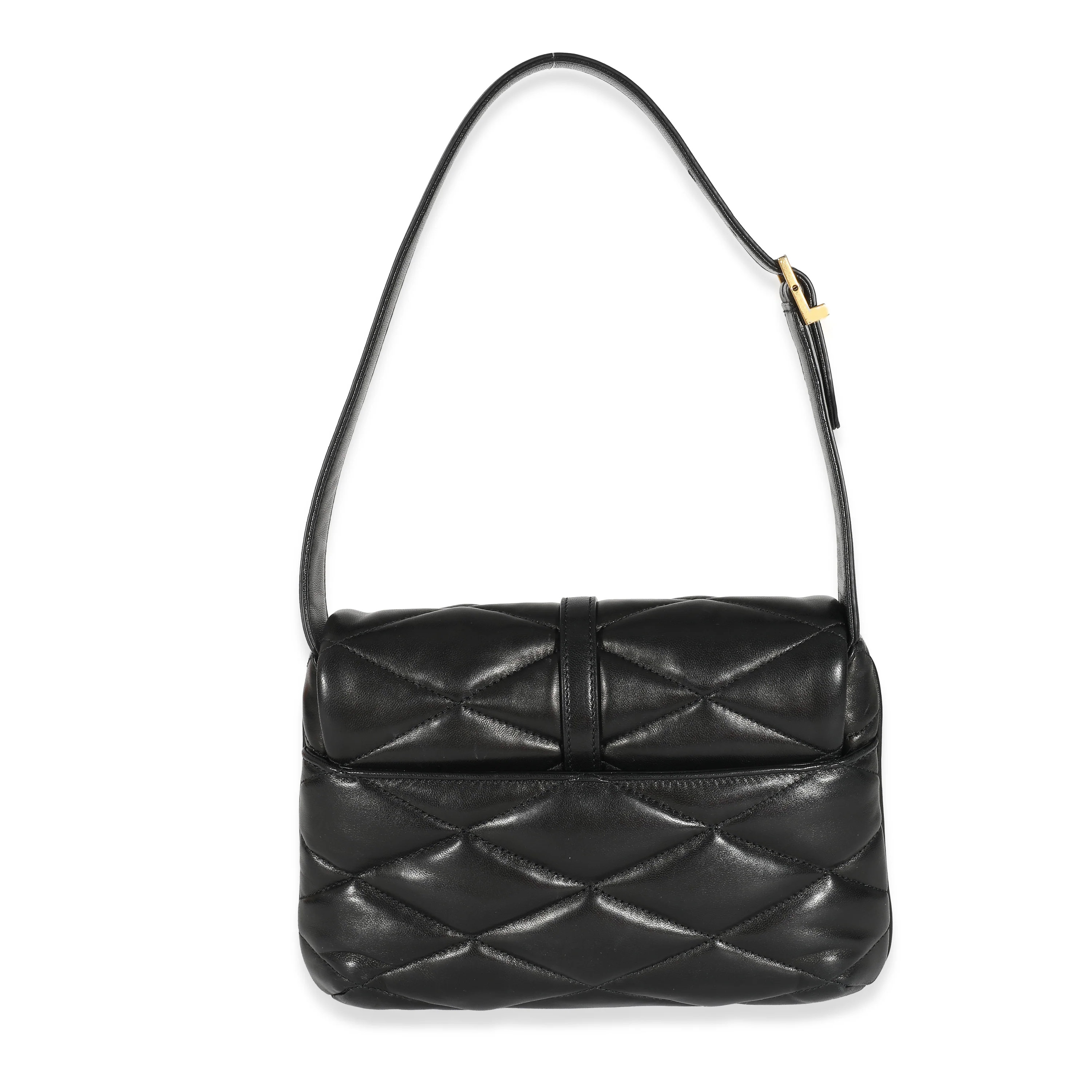 Saint Laurent Black Quilted Lambskin Le 57 Hobo - Image 7