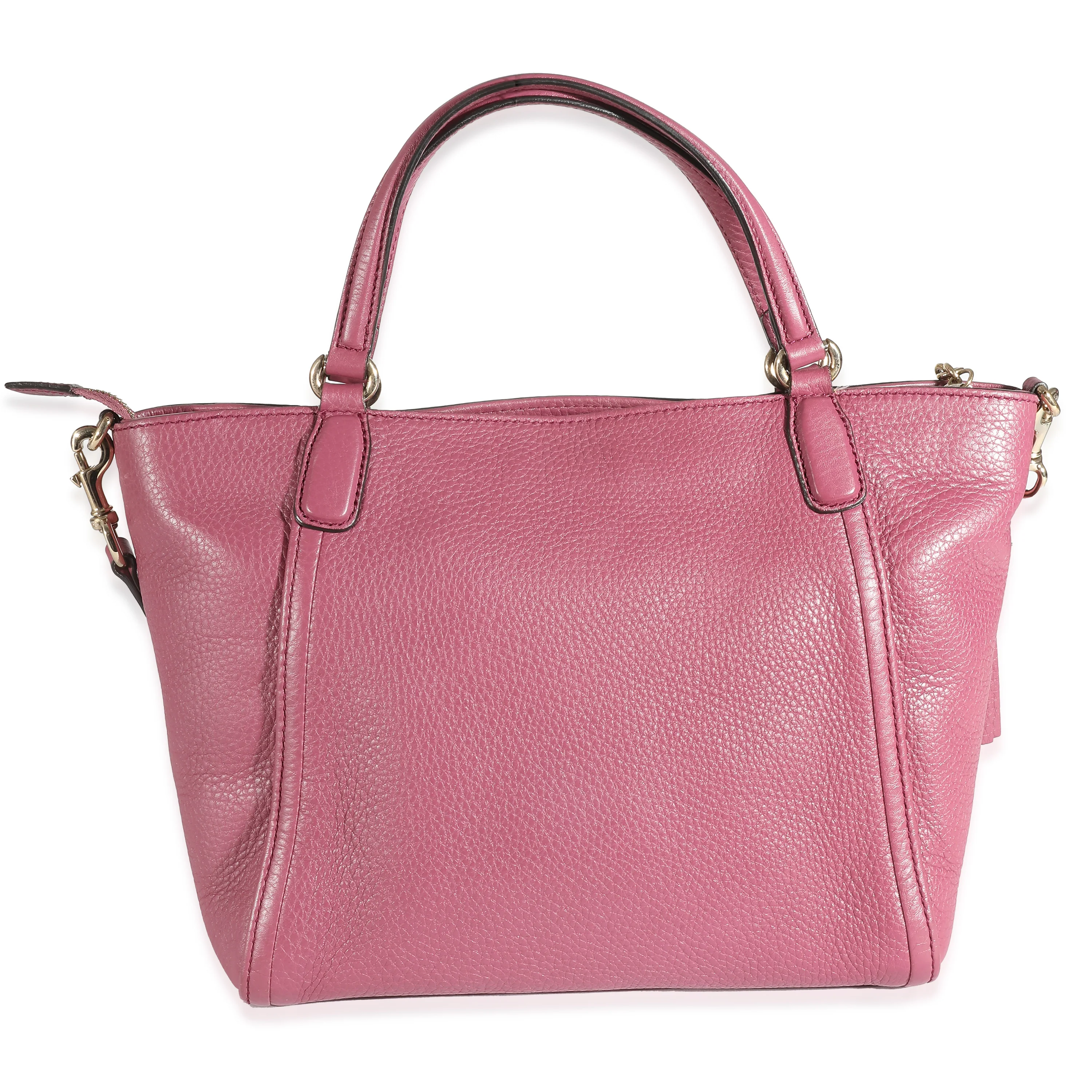 Gucci Purple Pebbled Leather Soho Cellarius Tote - Image 3