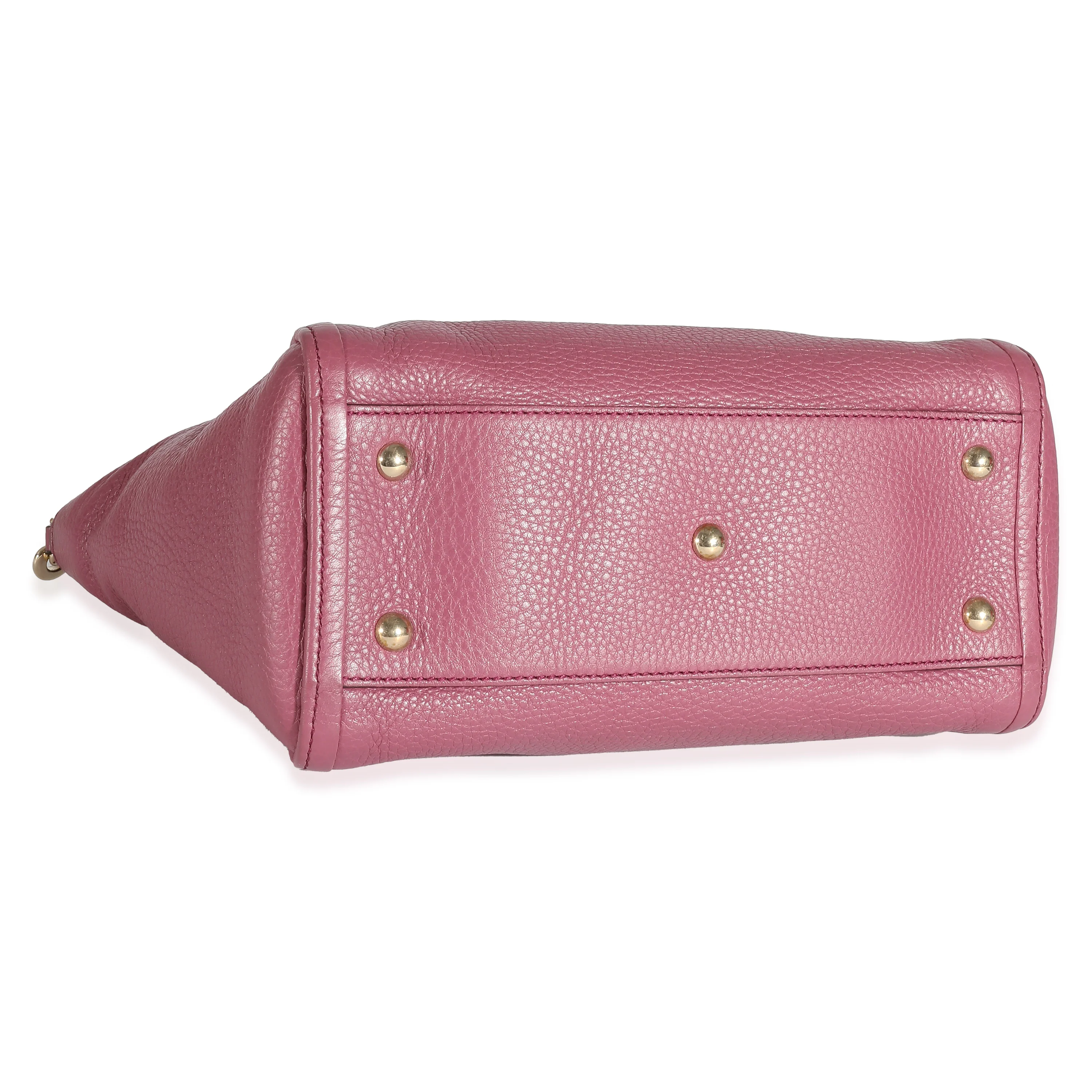Gucci Purple Pebbled Leather Soho Cellarius Tote - Image 4