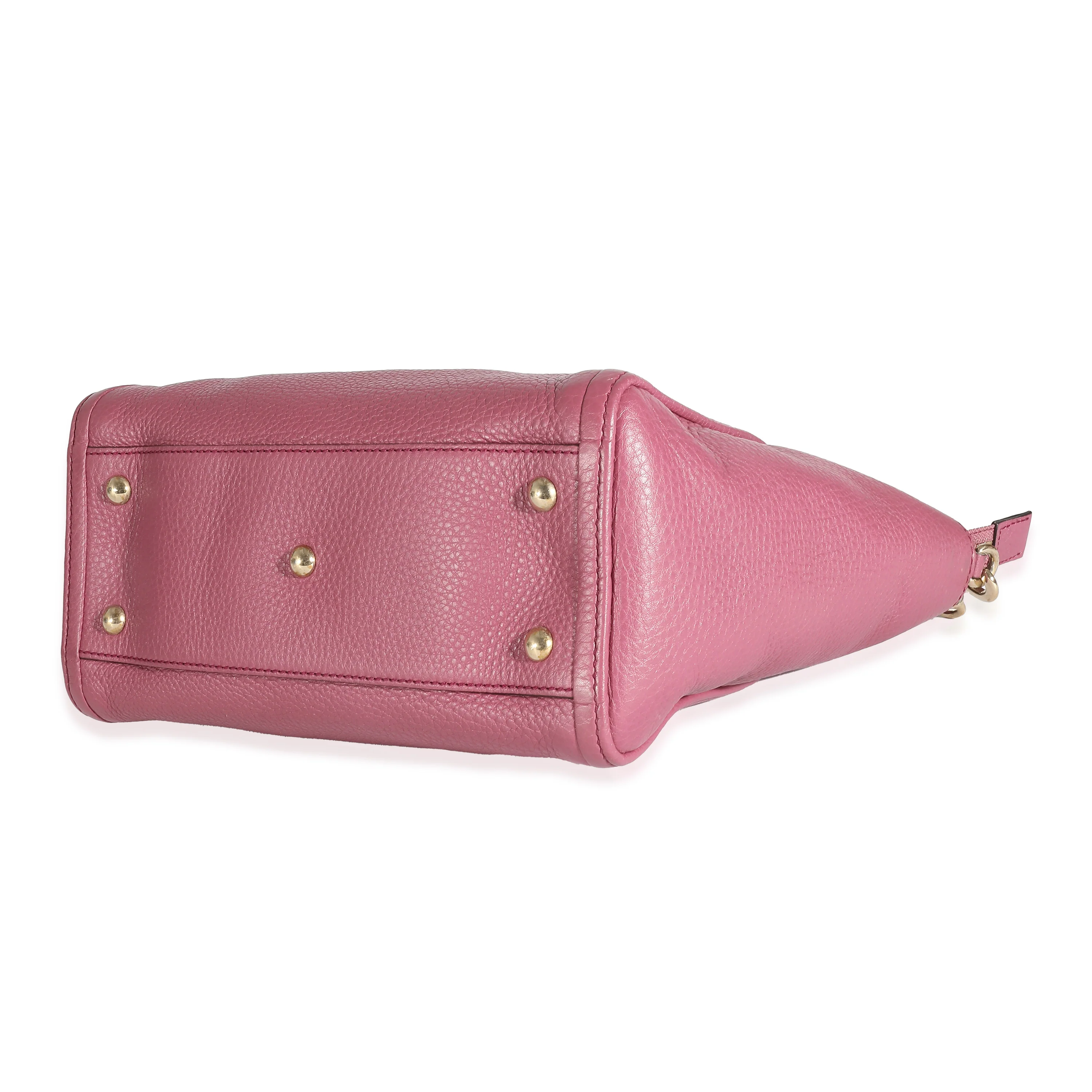 Gucci Purple Pebbled Leather Soho Cellarius Tote - Image 6