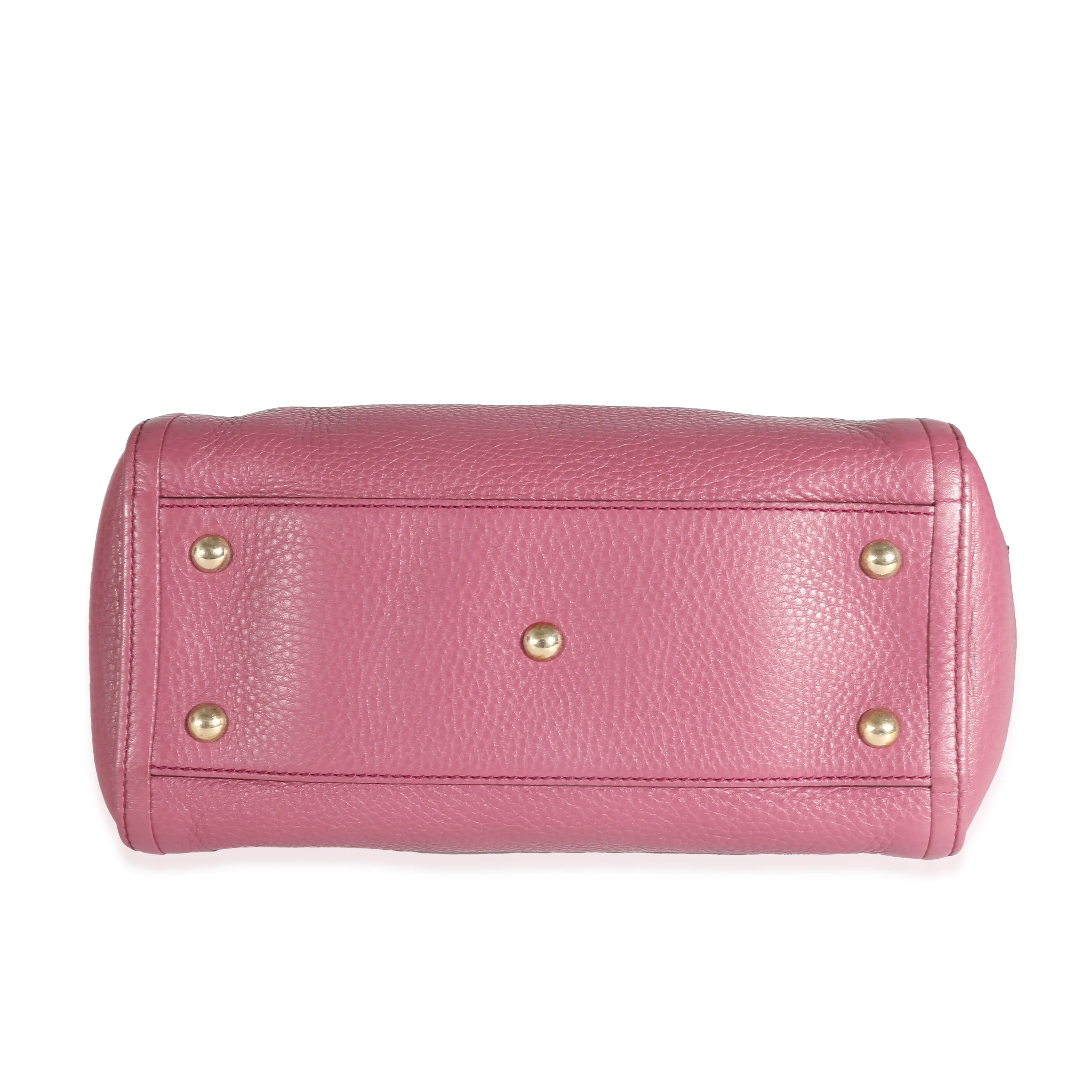 Gucci Purple Pebbled Leather Soho Cellarius Tote - Image 7