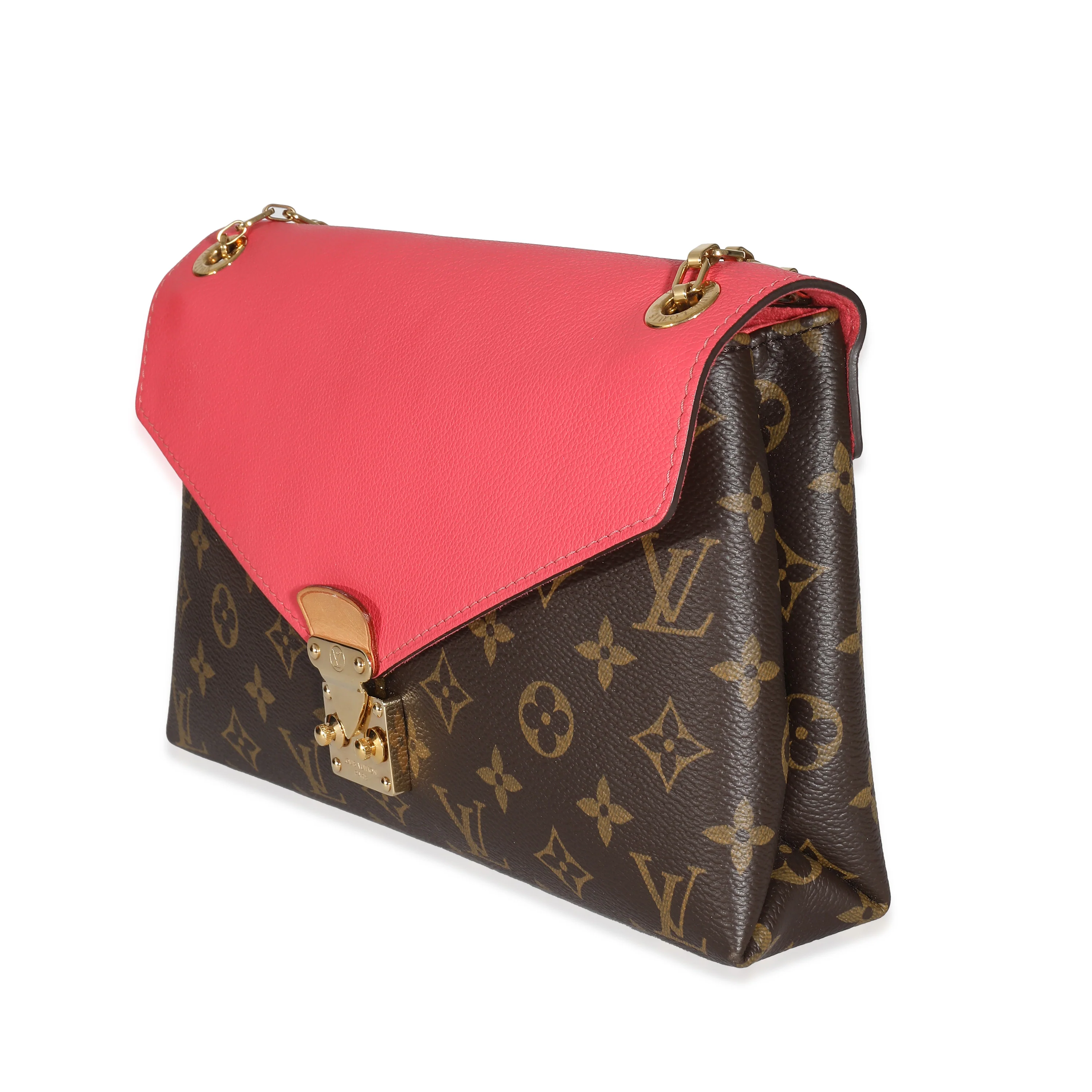 Louis Vuitton Rose Litchi Monogram Canvas Pallas Chain Bag - Image 2