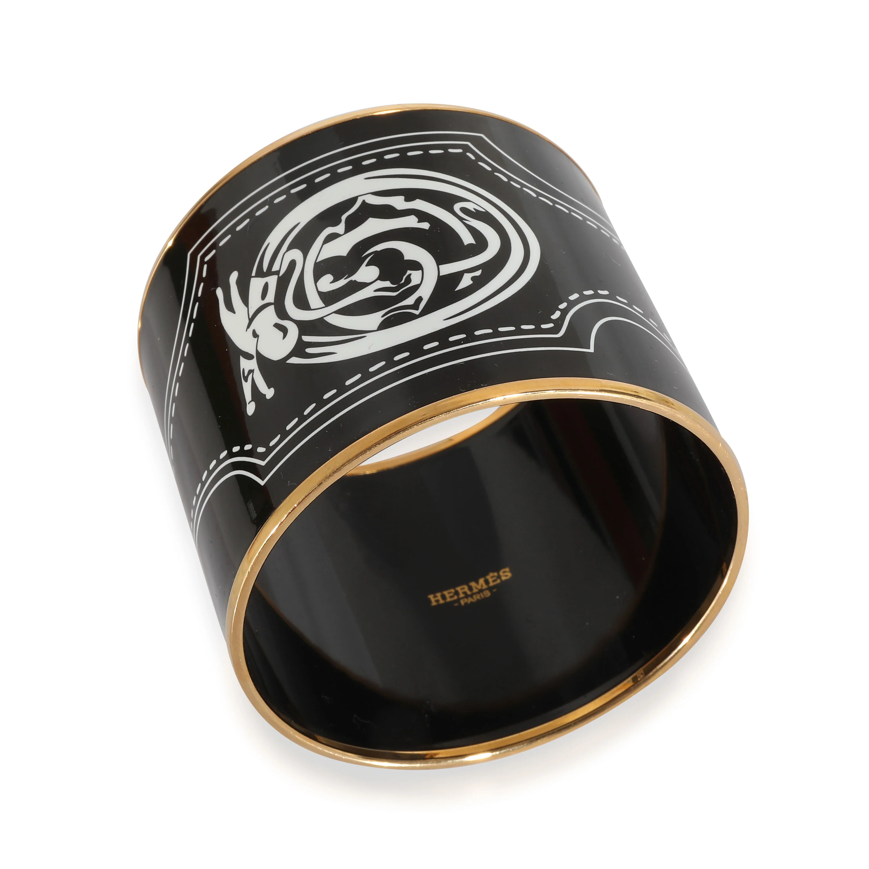 Hermès Mega Wide Enamel Harnais Des Presidents Bangle (62MM) - Image 2