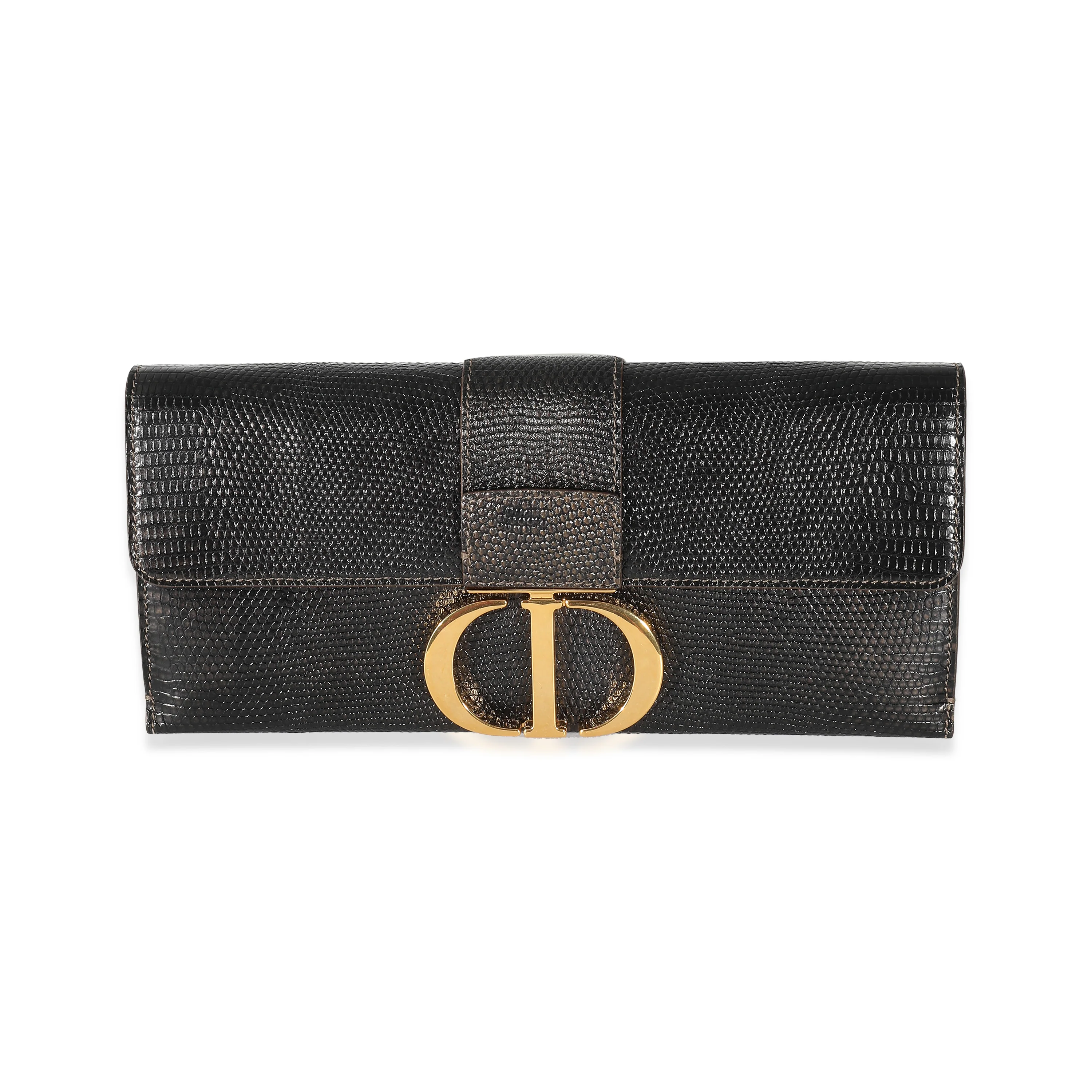 Lizard Embossed 30 Montaigne Chain Clutch