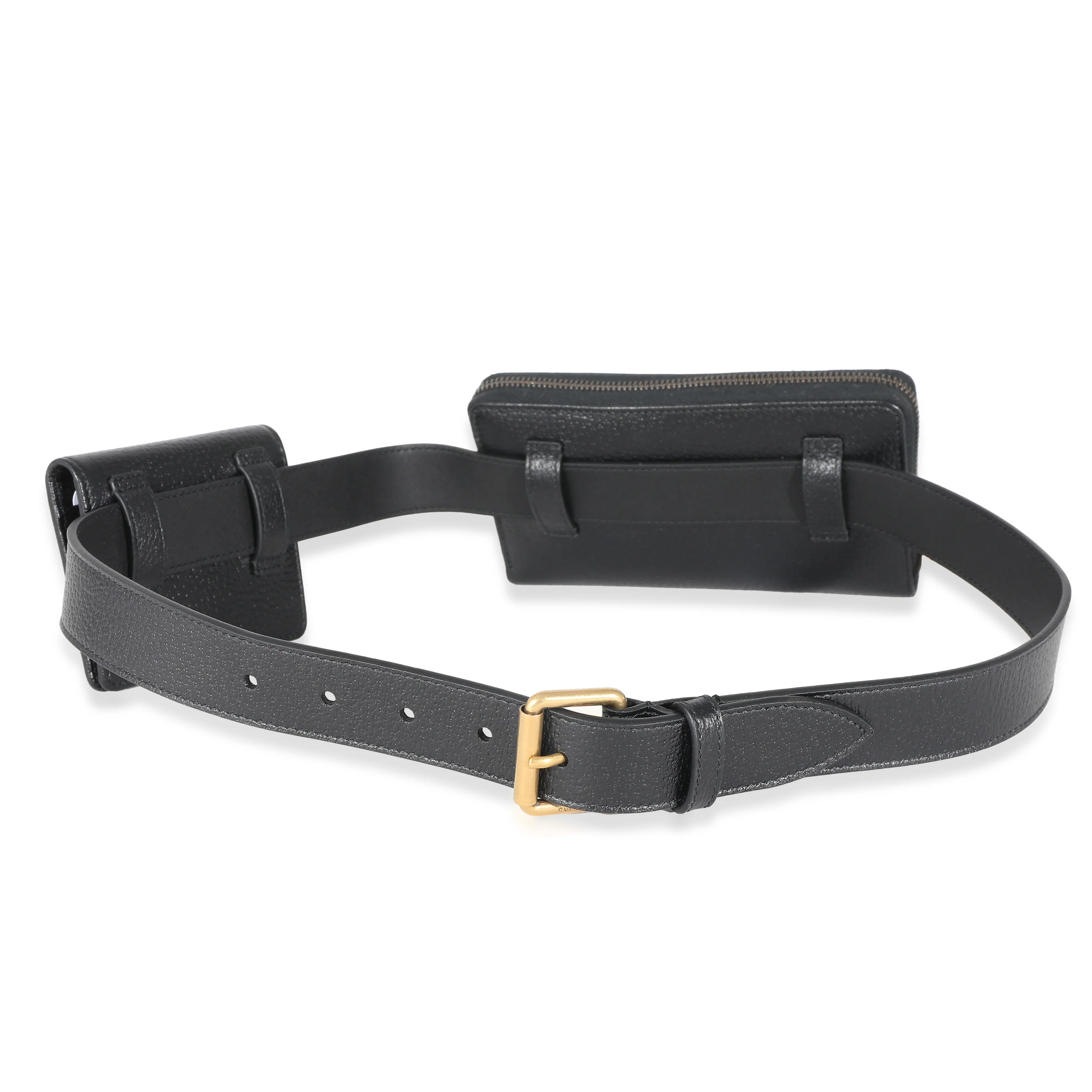 Black Leather Marmont Double Belt Bag - Image 5