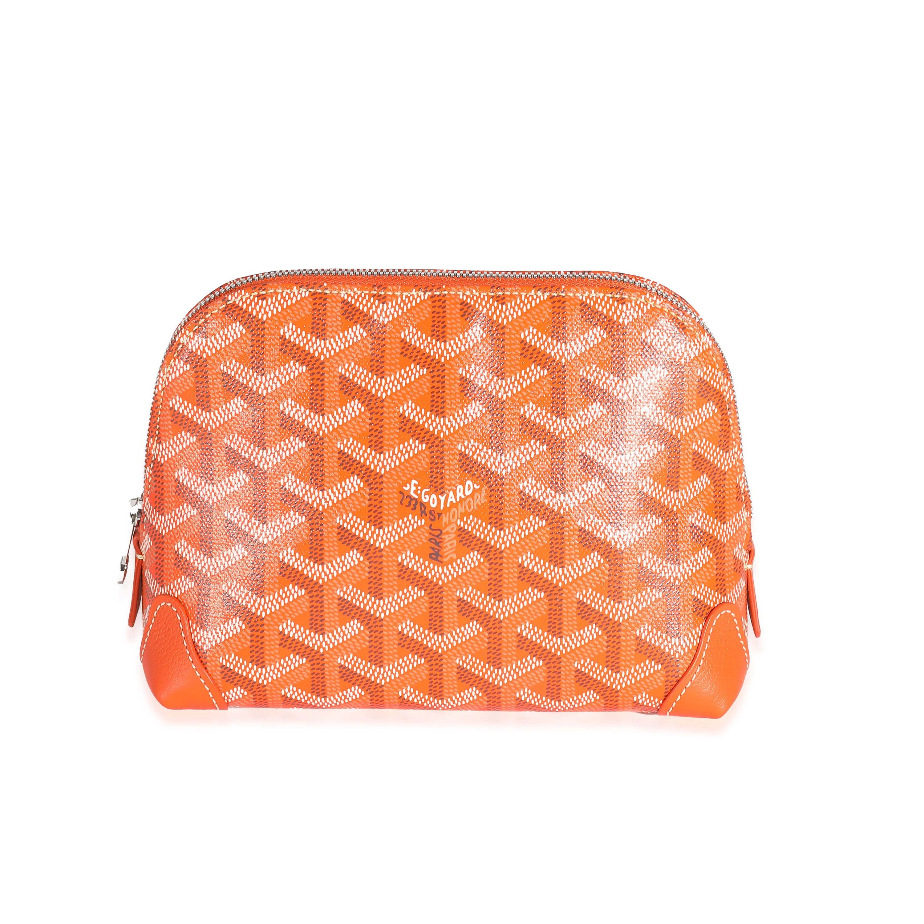 Goyard Orange Goyardine Canvas Vendome Cosmetic Pouch - Image 3