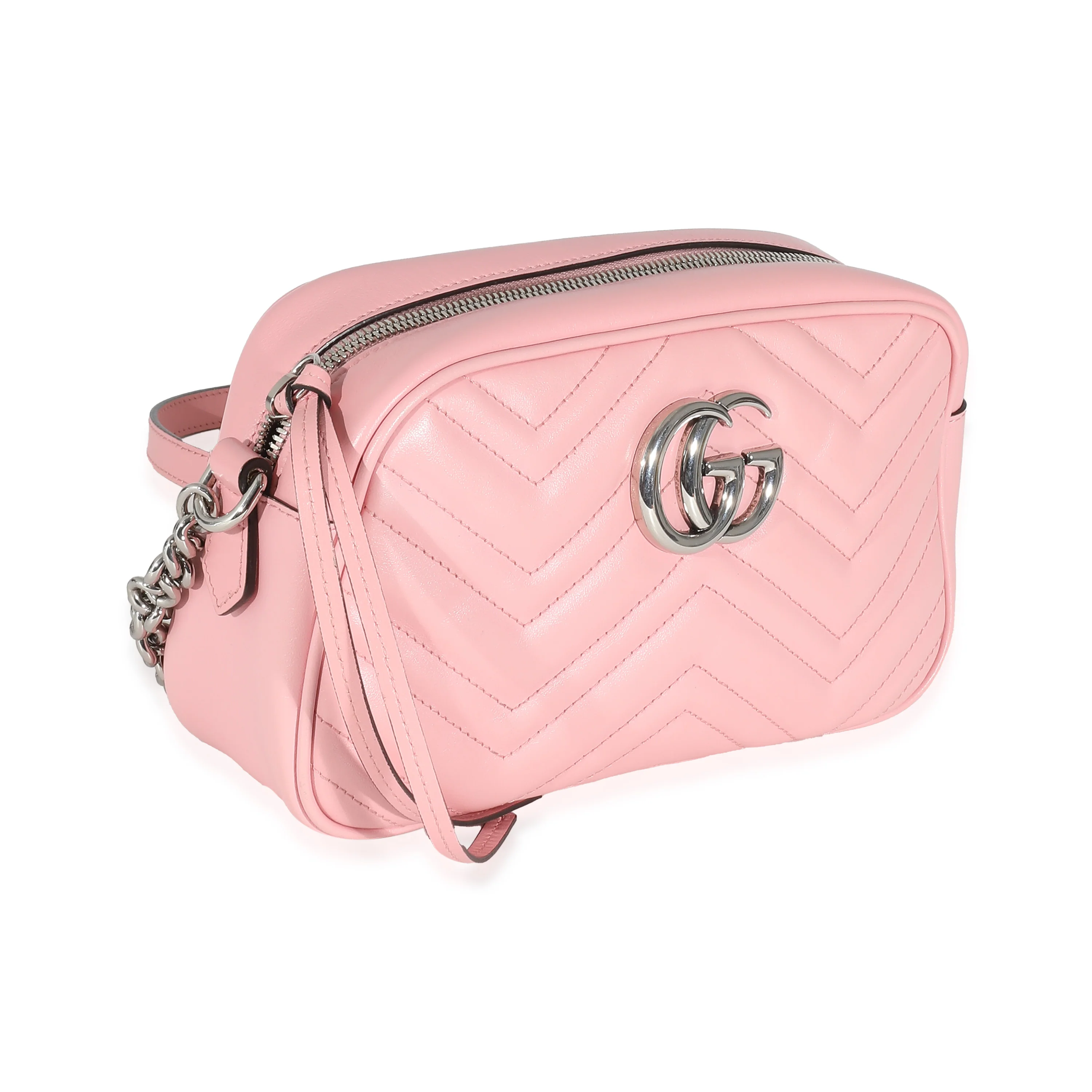 Gucci Pink Matelasse Calfskin Marmont Camera Bag - Image 3