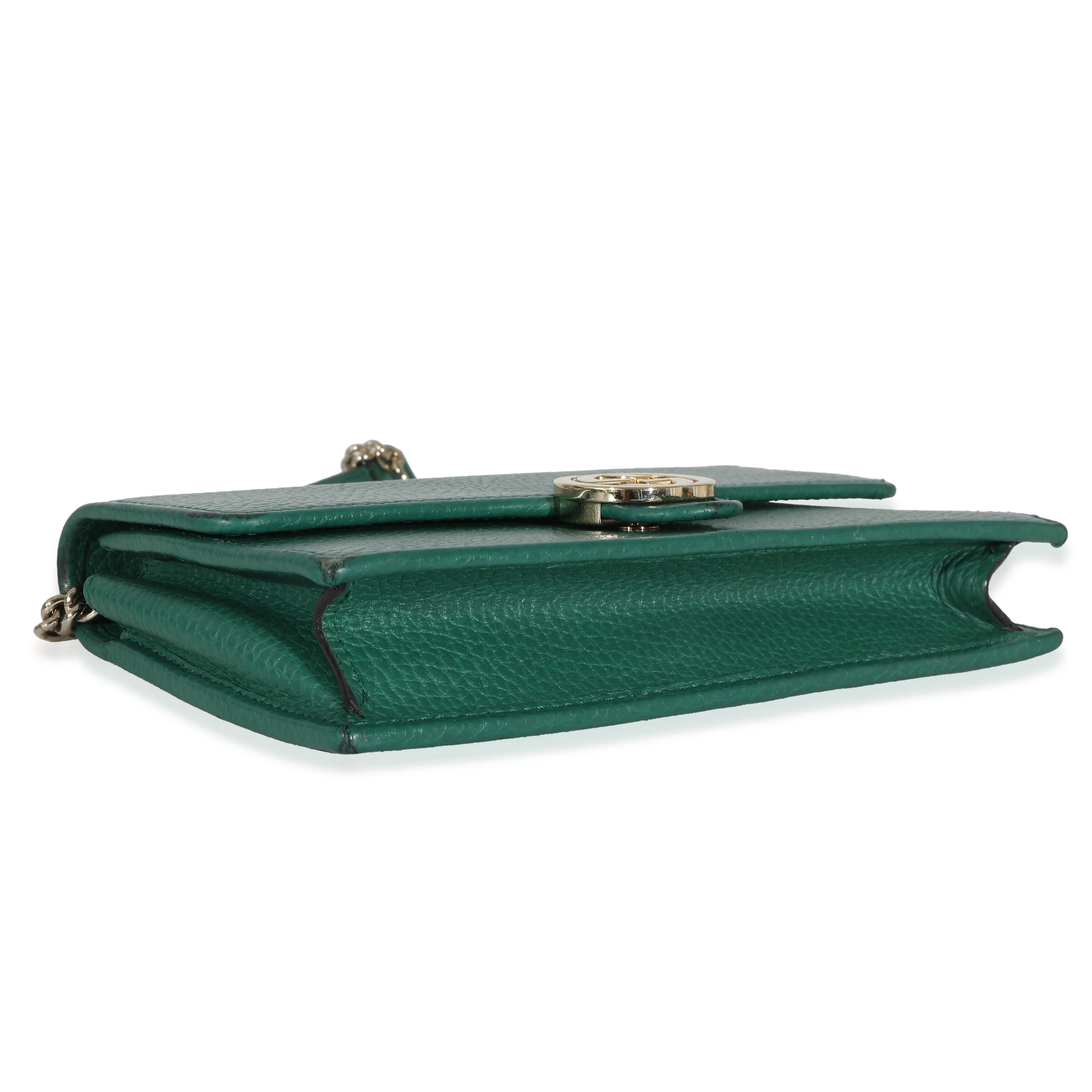 Green Dollar Calfskin Interlocking G Chain Wallet - Image 4