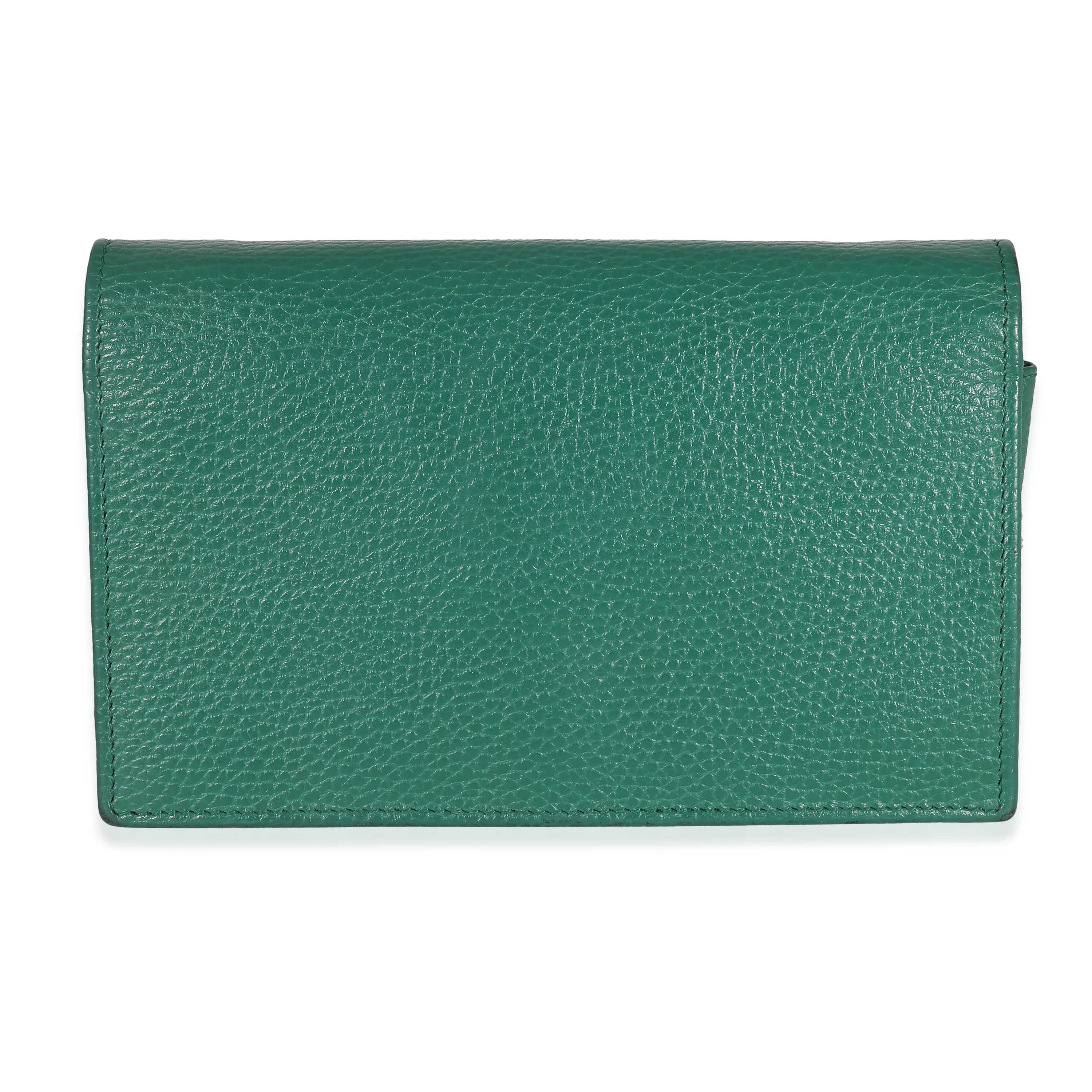 Green Dollar Calfskin Interlocking G Chain Wallet - Image 5