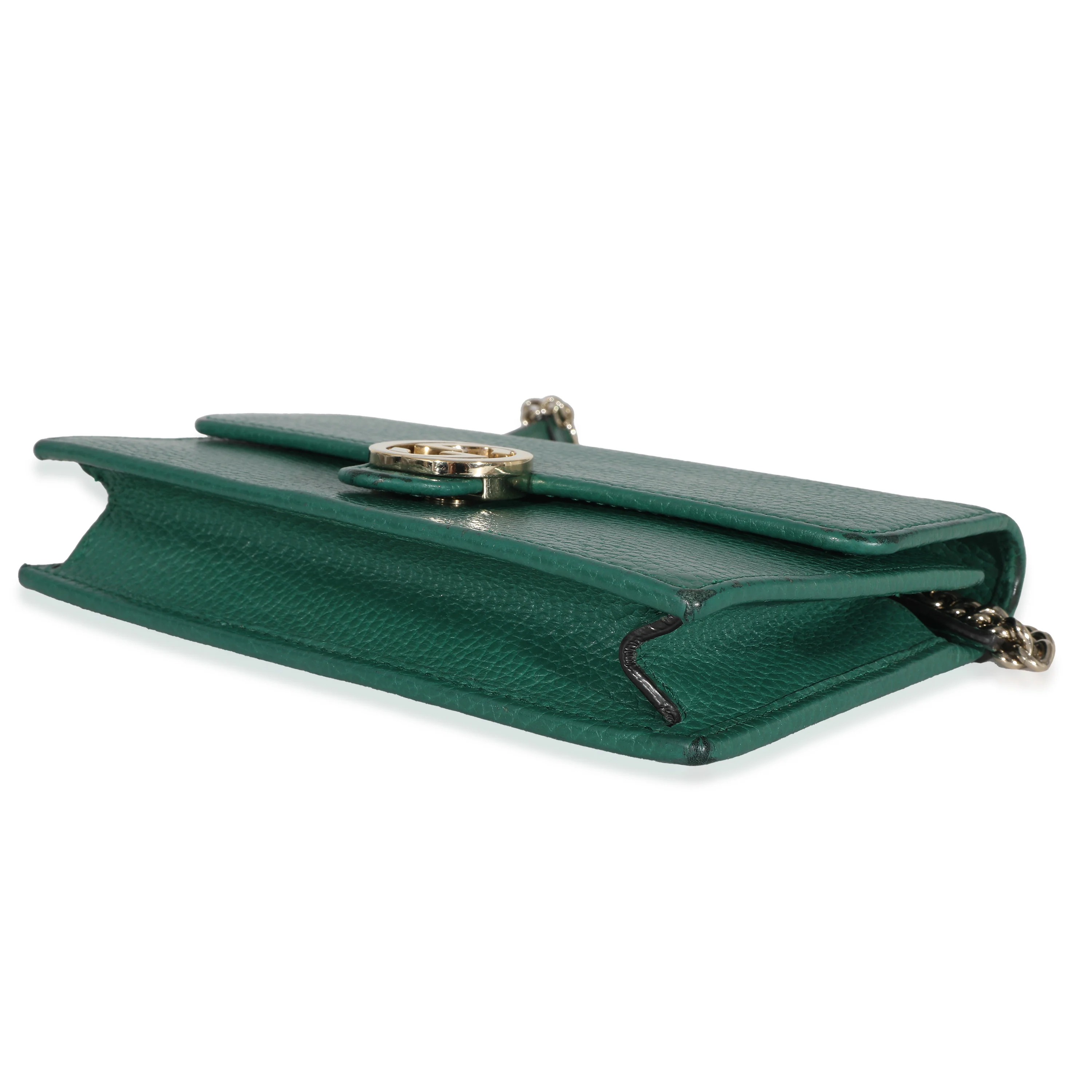 Green Dollar Calfskin Interlocking G Chain Wallet - Image 6