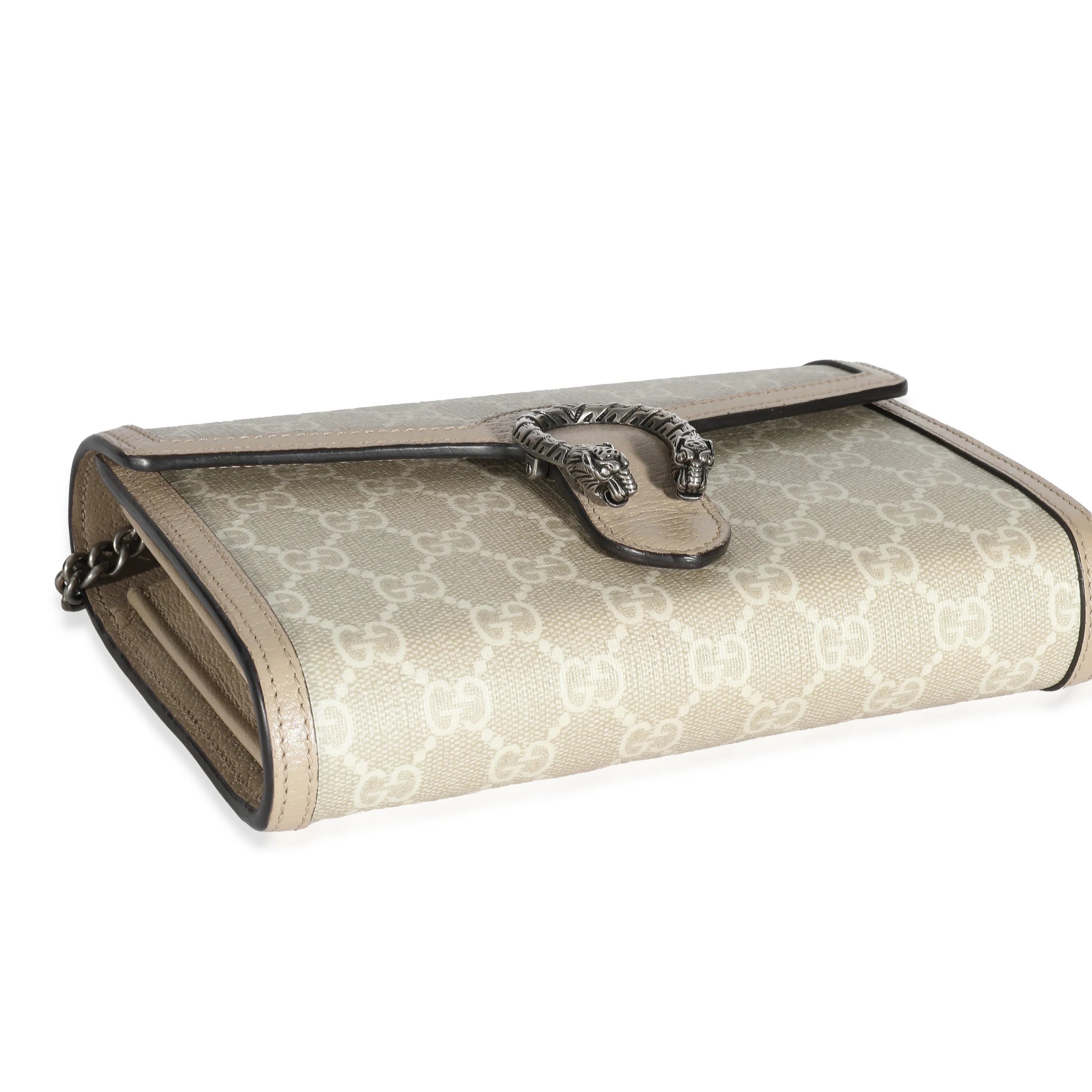 Gucci Beige White GG Supreme Dionysus Chain Wallet - Image 5