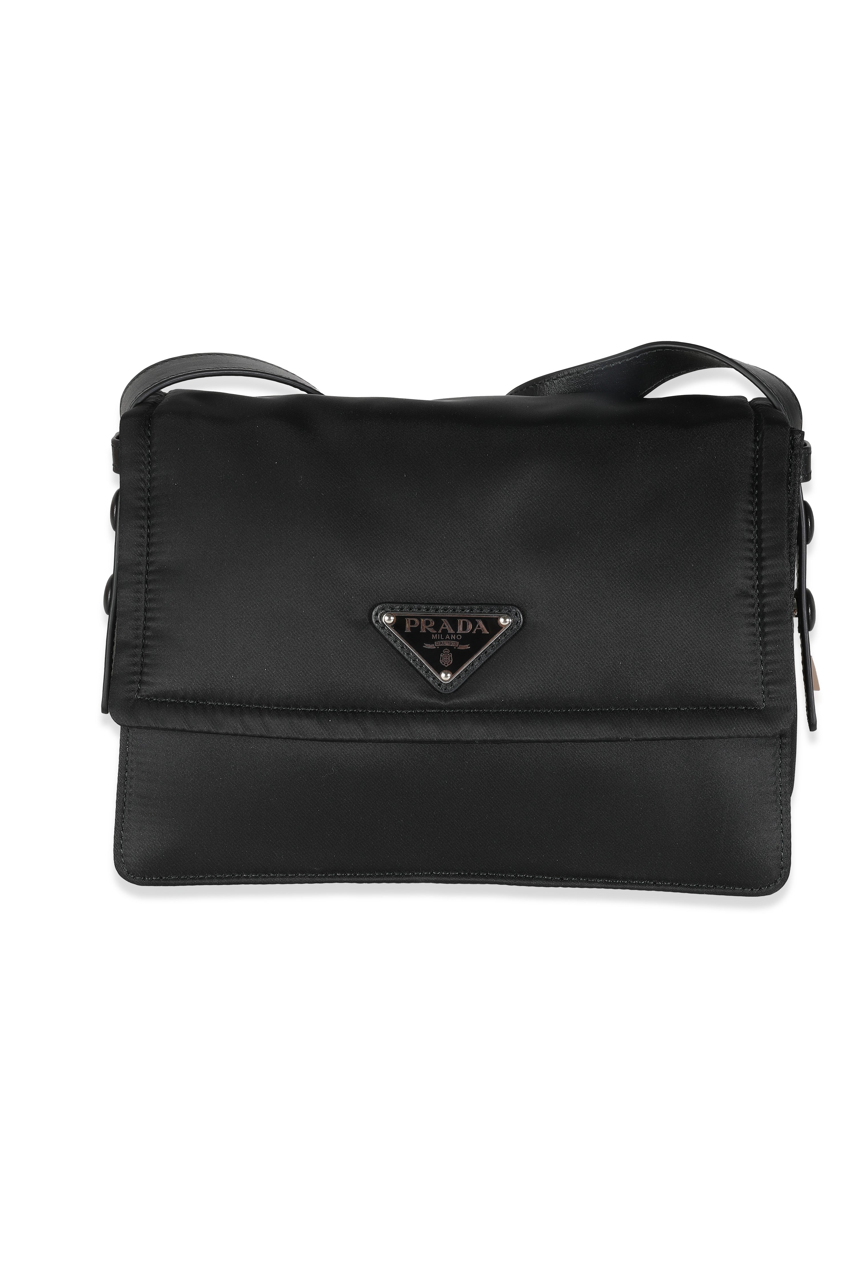 Black Small Padded Re-Nylon Shoulder