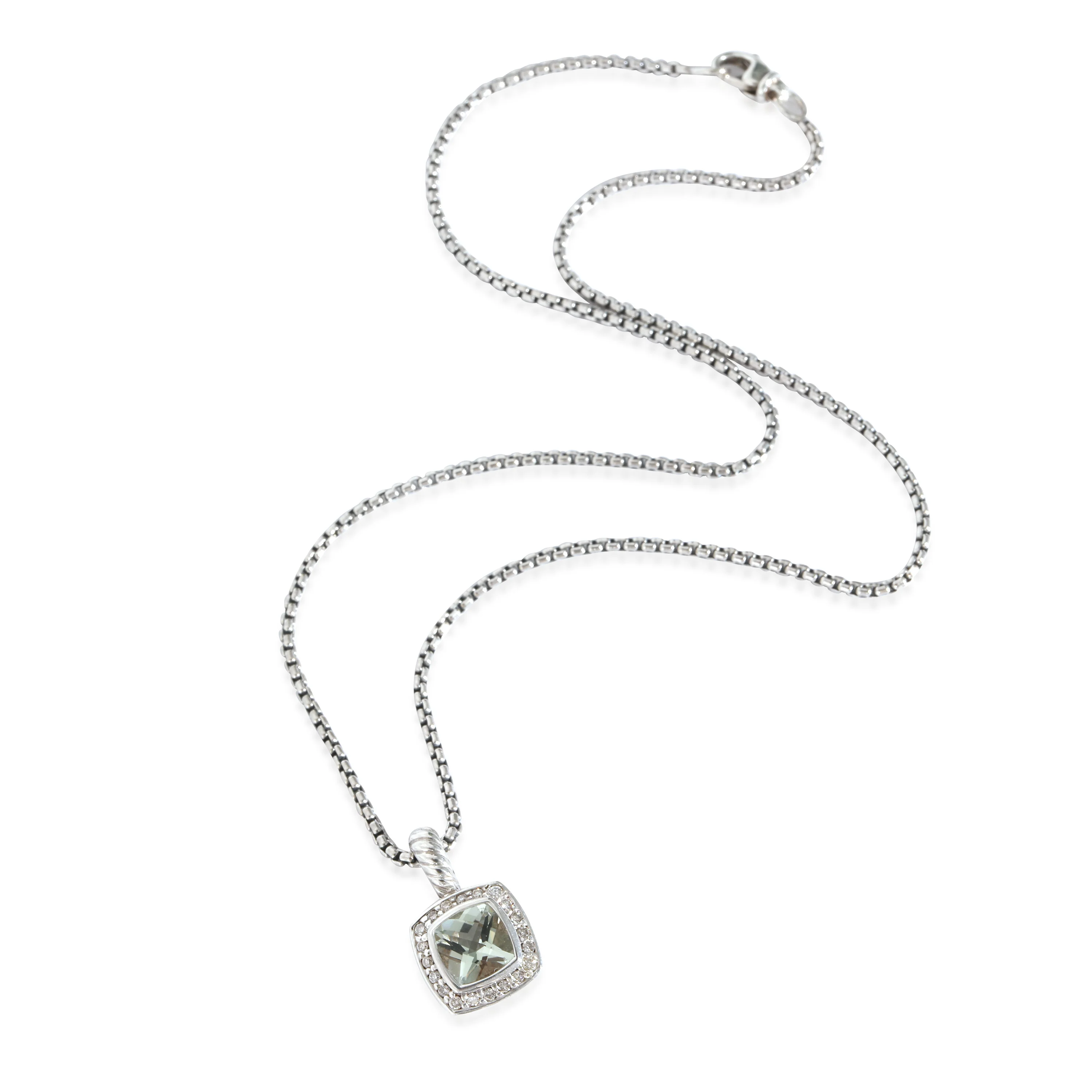 David Yurman Petite Albion Prasiolite & Diamond Pendant in Sterling Silver - Image 2